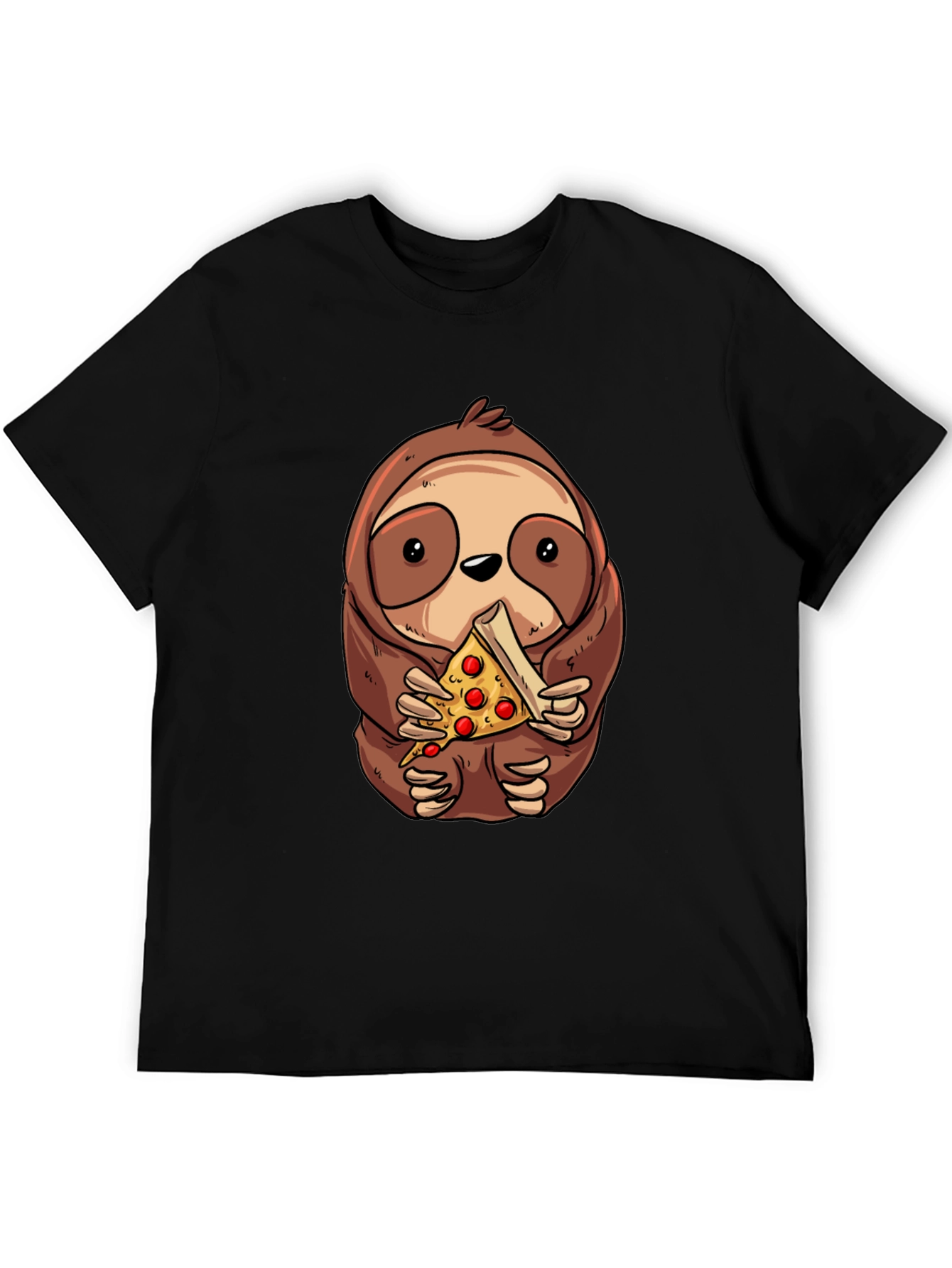 Sloth Eating Pizza Graphic Tee - Unisex Cotton T-Shirt
