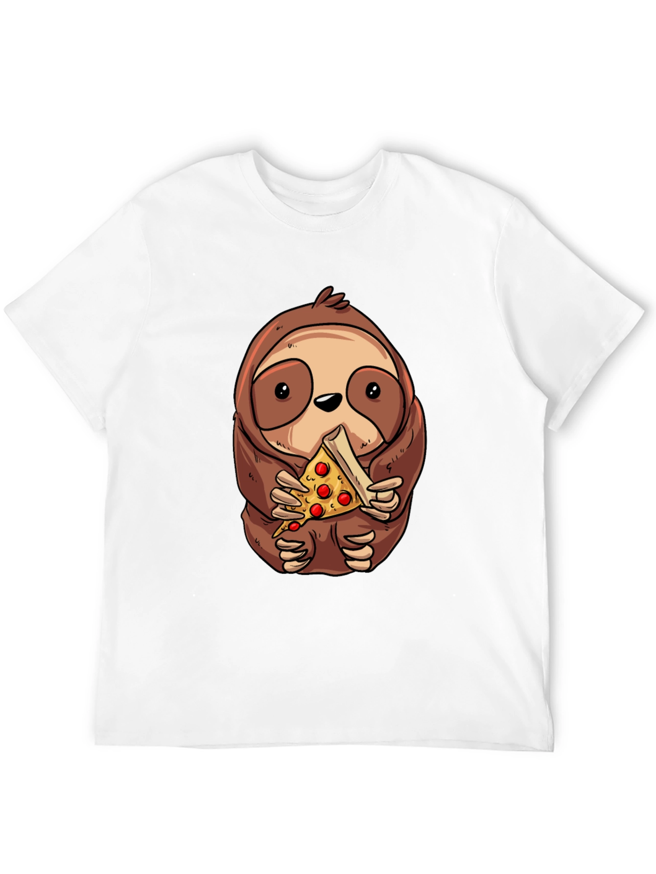 Sloth Eating Pizza Graphic Tee - Unisex Cotton T-Shirt