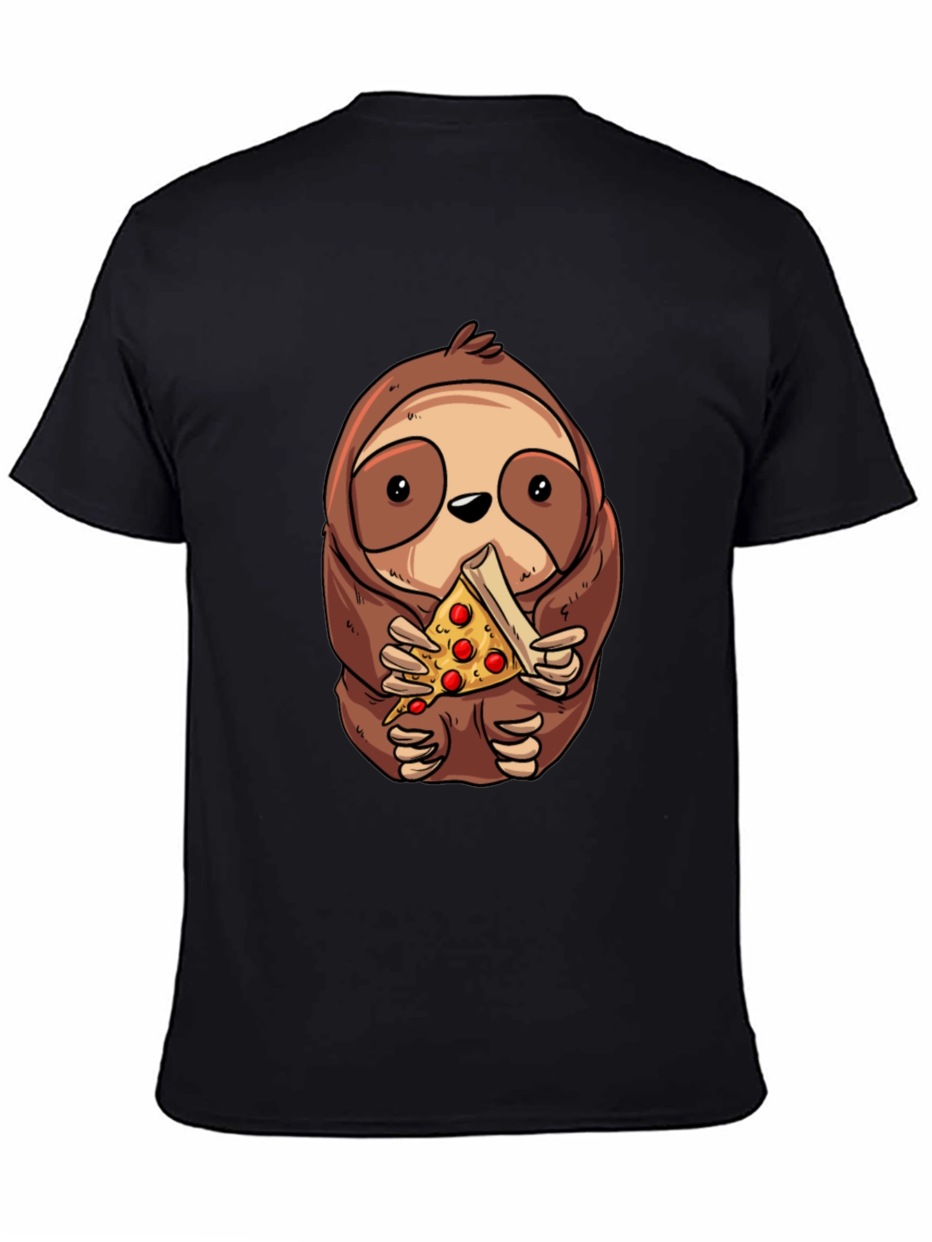 Sloth Eating Pizza Graphic Tee - Unisex Cotton T-Shirt