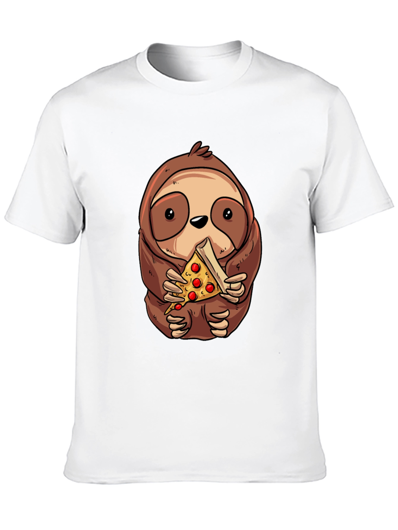 Sloth Eating Pizza Graphic Tee - Unisex Cotton T-Shirt