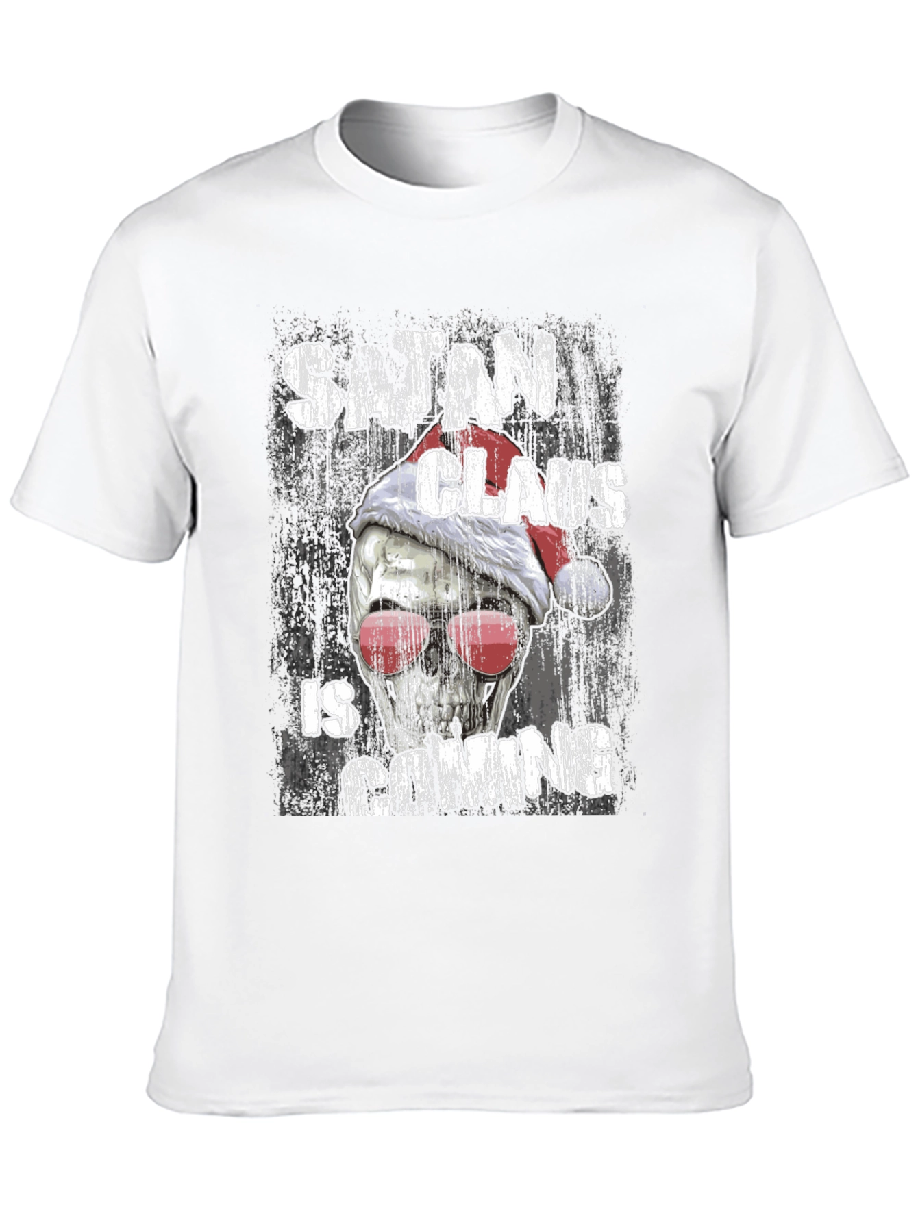 Satan Claus is Coming Graphic Tee - Black