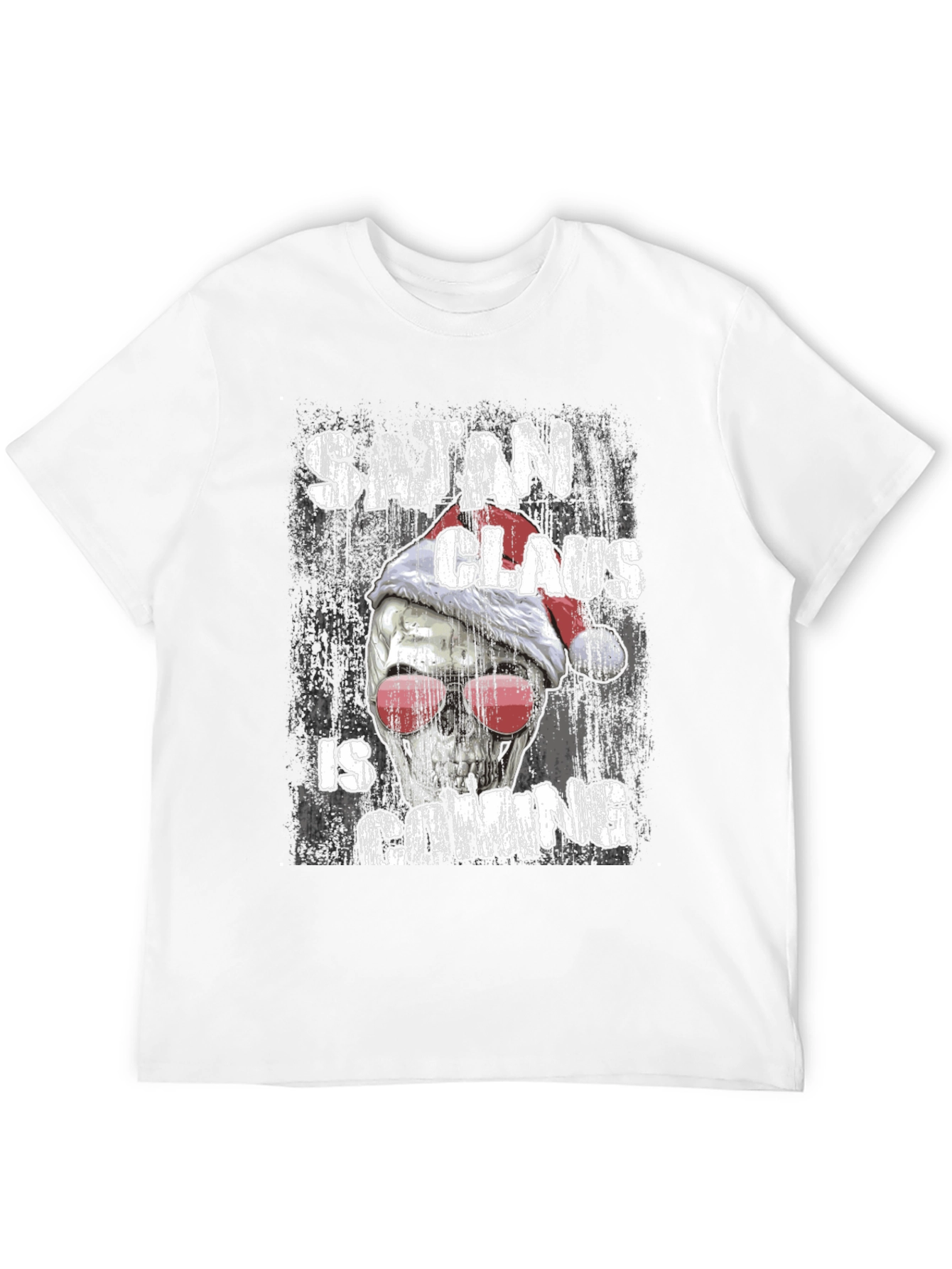 Satan Claus is Coming Graphic Tee - Black