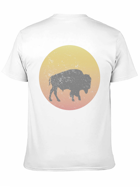 Bison Silhouette Graphic T-Shirt - Black