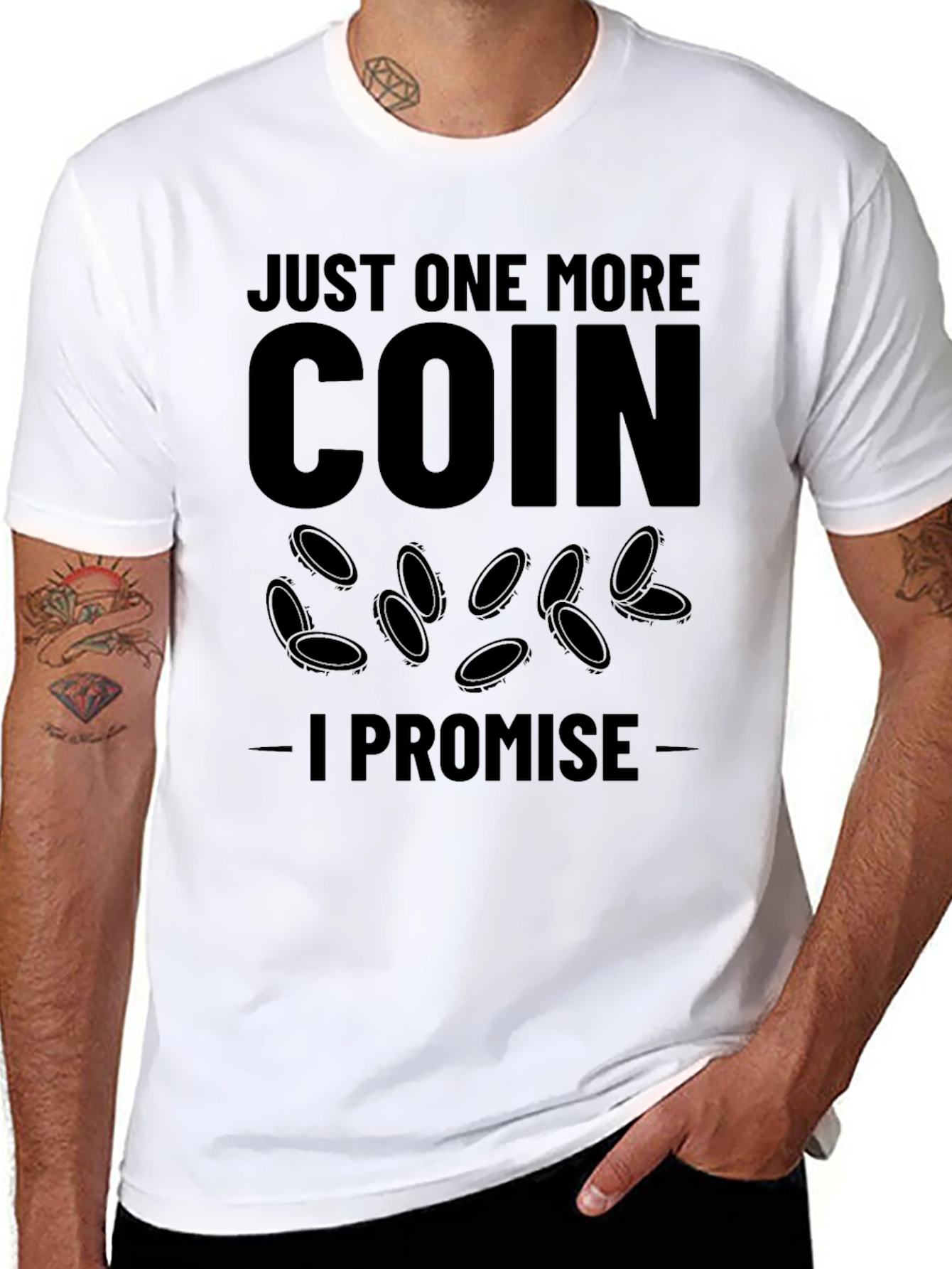 Just One More Coin Black Graphic Tee