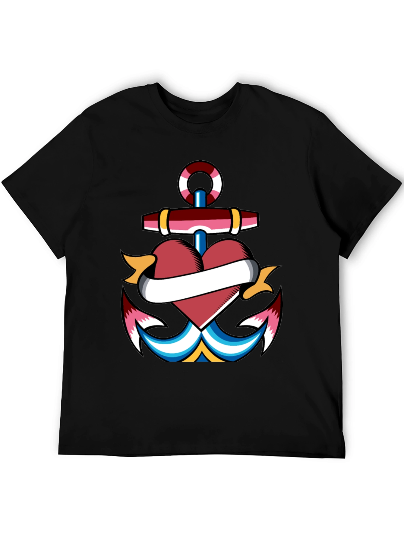 Anchor Heart Tattoo Graphic T-Shirt