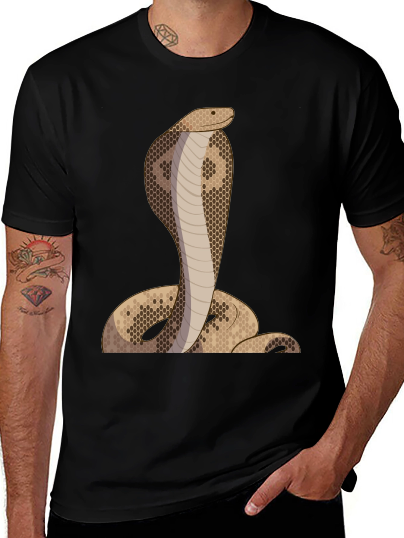 Cobra Snake Graphic Tee - Black Unisex T-Shirt