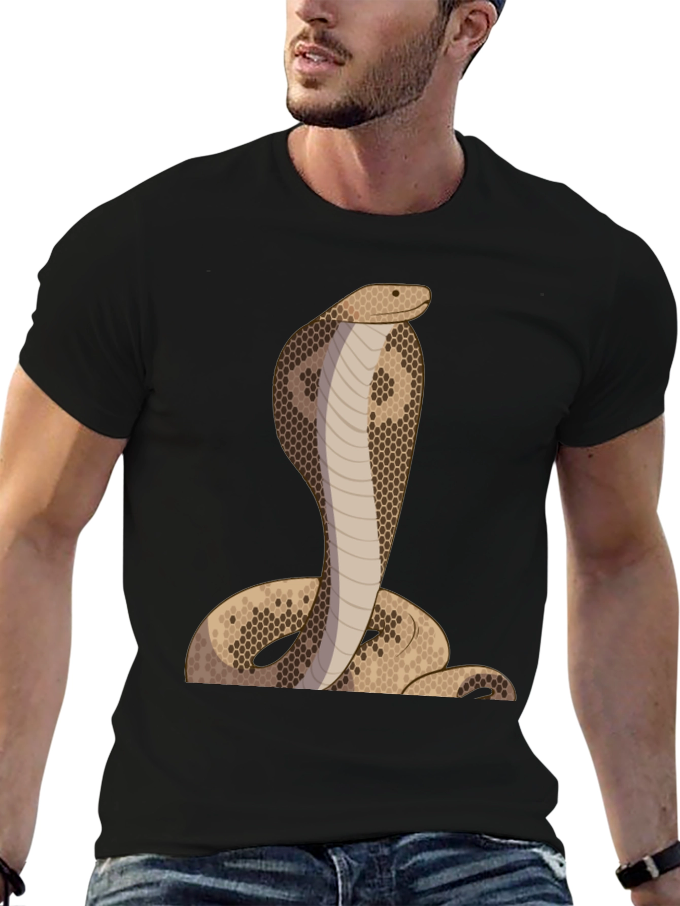 Cobra Snake Graphic Tee - Black Unisex T-Shirt