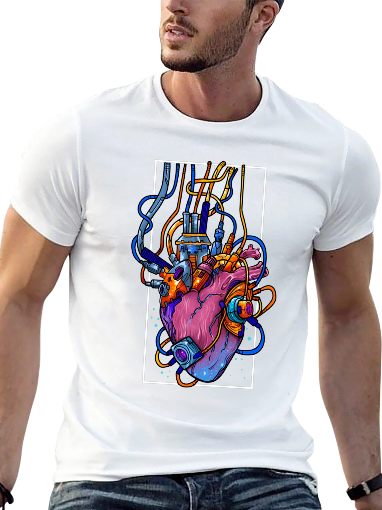 Cyberpunk Heart Graphic Tee - Unique Streetwear