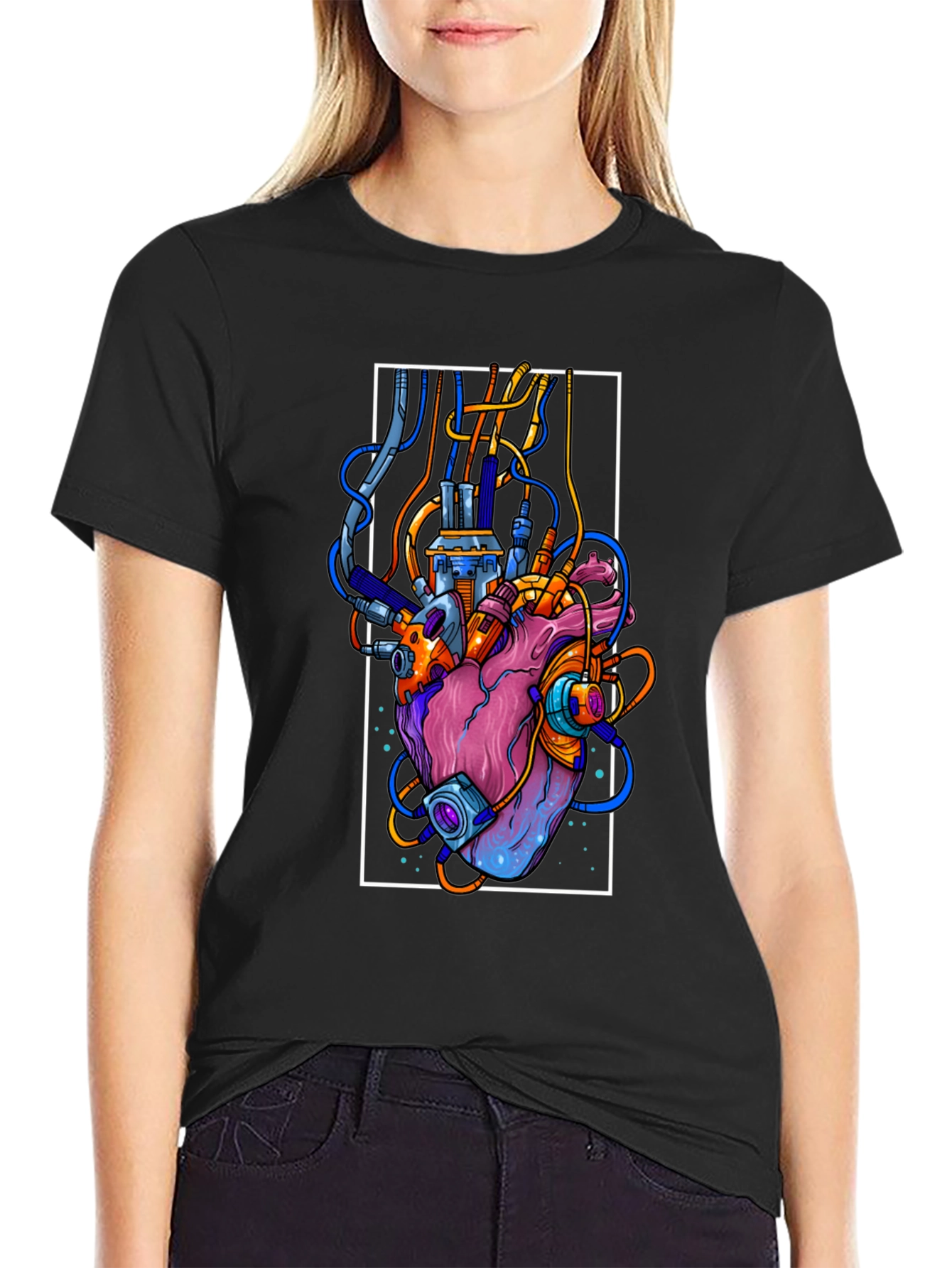 Cyberpunk Heart Graphic Tee - Unique Streetwear