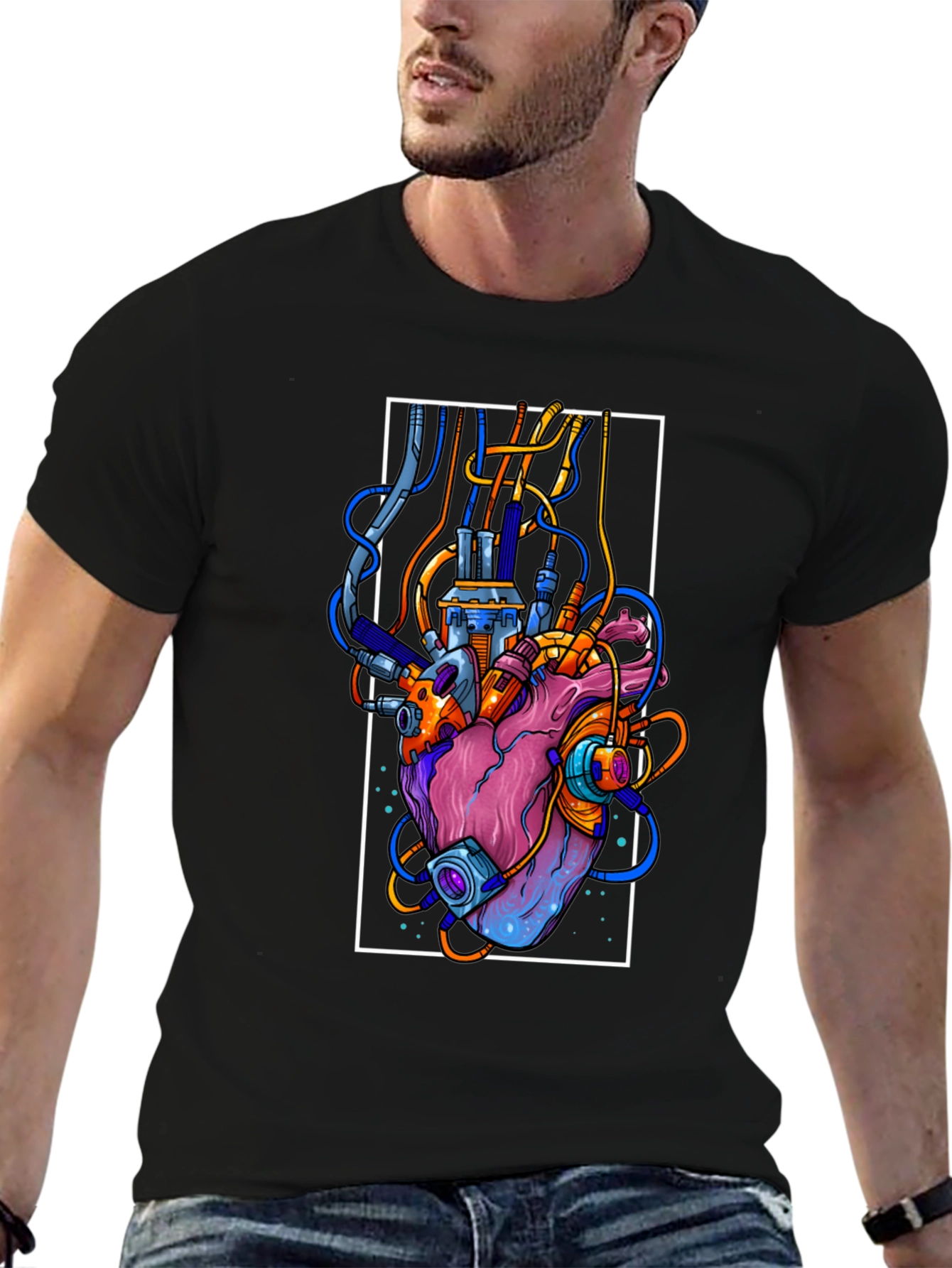 Cyberpunk Heart Graphic Tee - Unique Streetwear