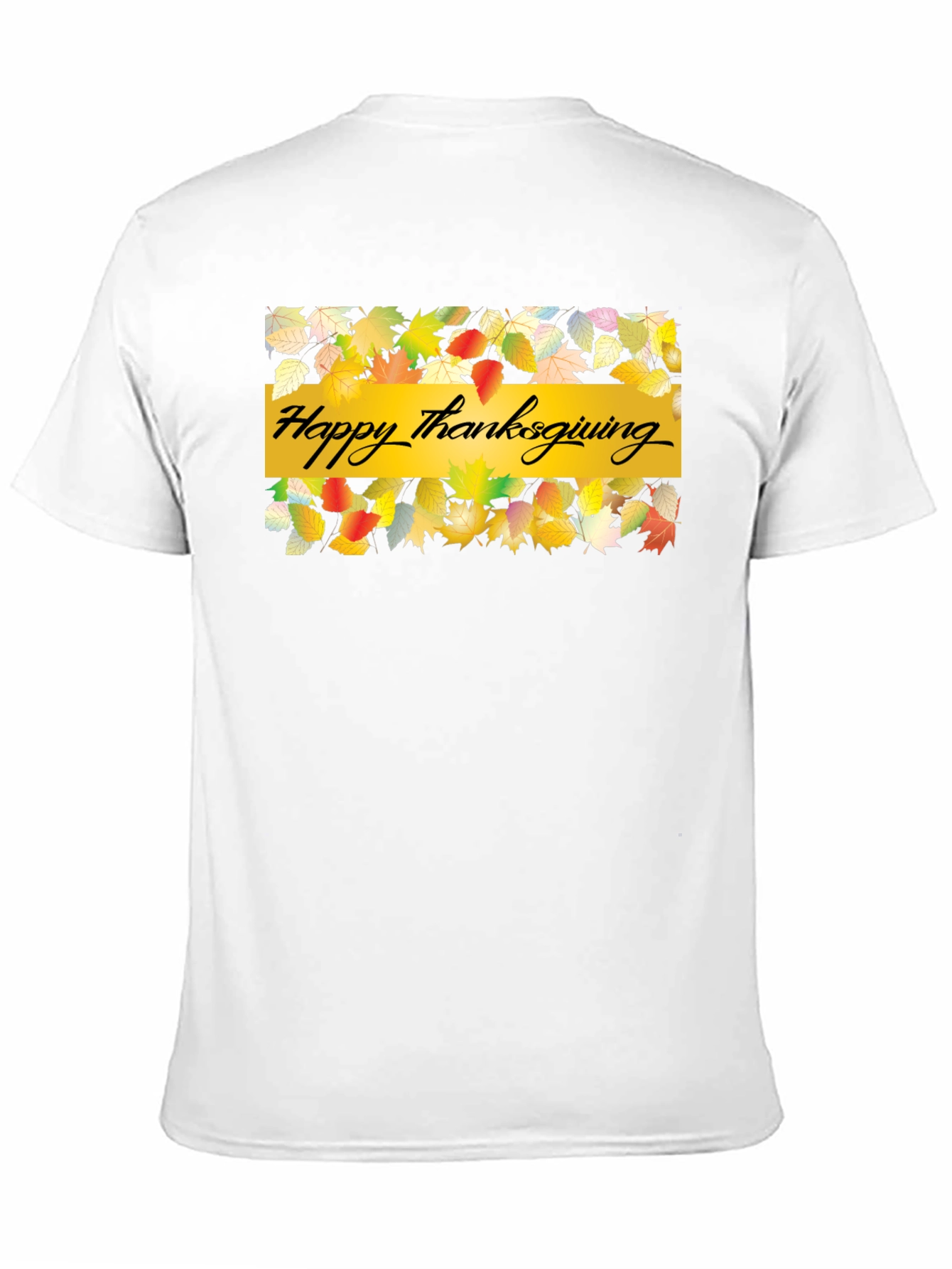 Thanksgiving Leaves Graphic Black T-Shirt