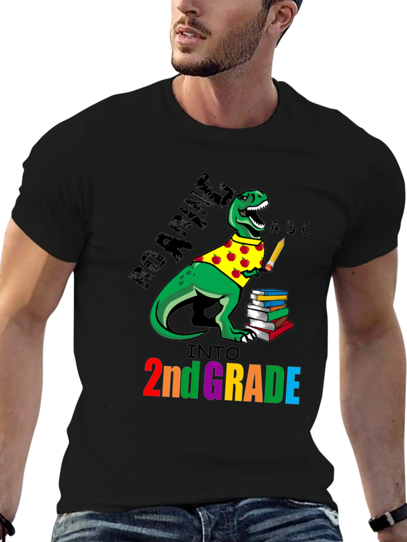 Roaring Into 2nd Grade Dinosaur T-Shirt