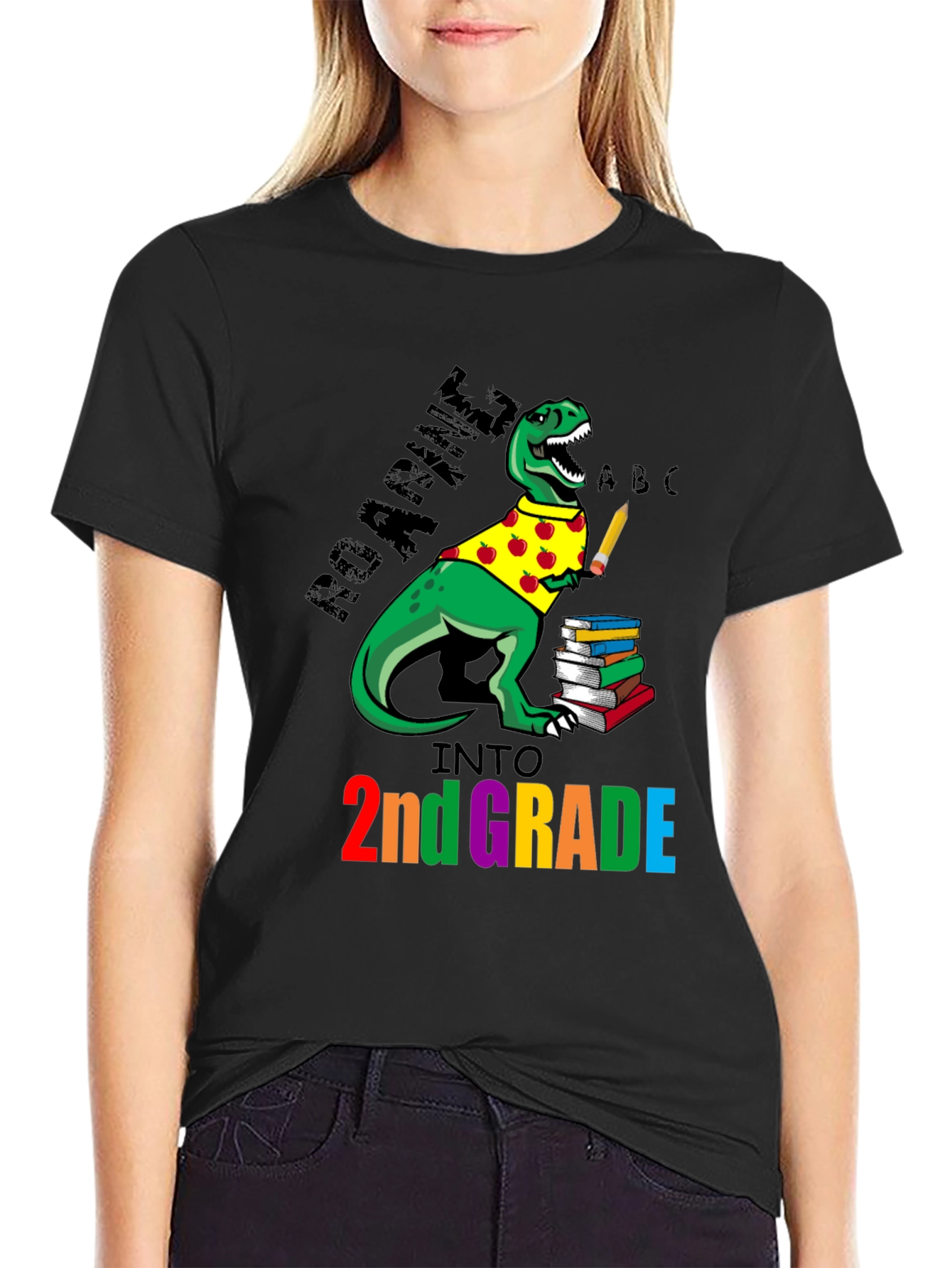 Roaring Into 2nd Grade Dinosaur T-Shirt