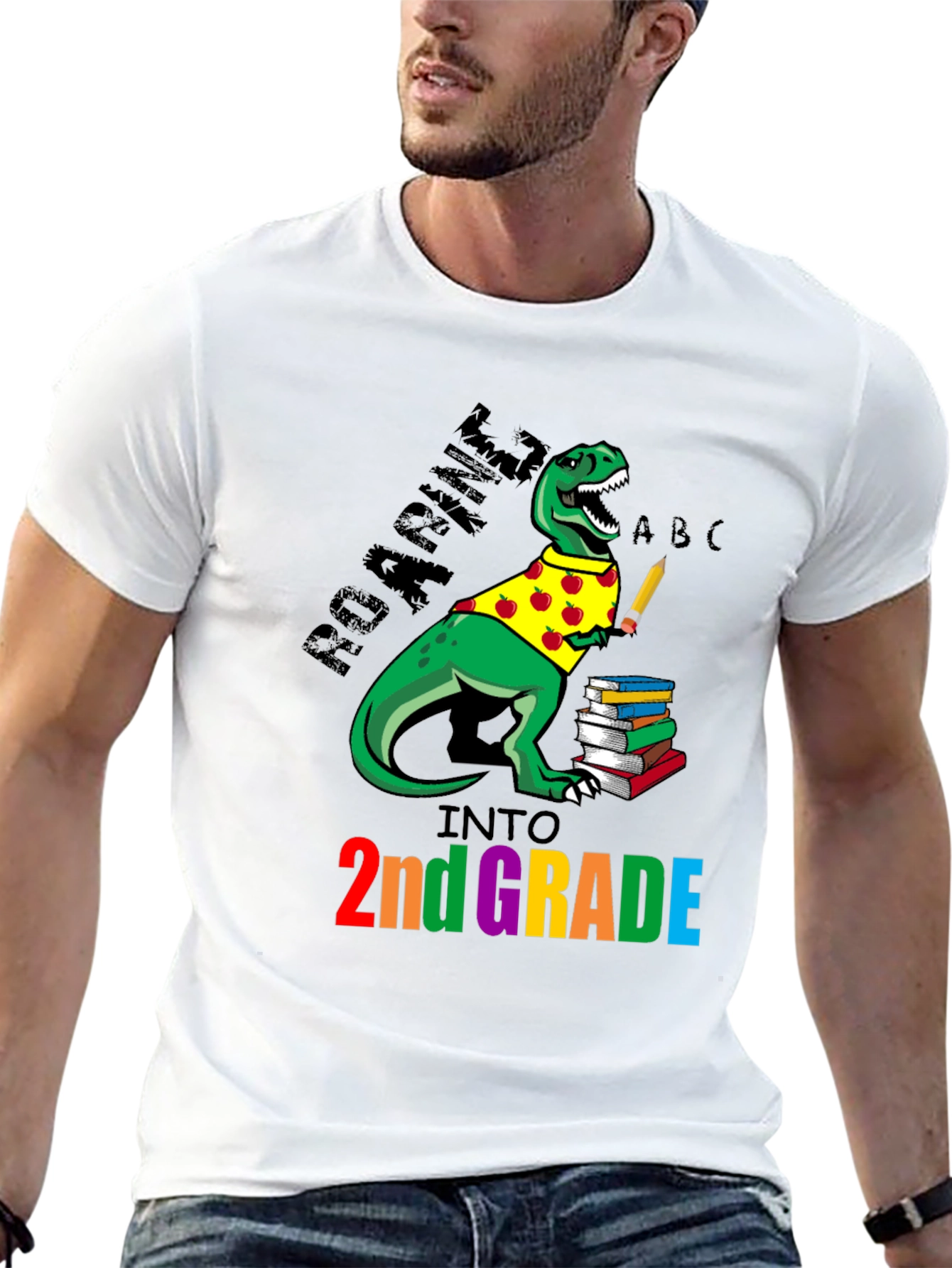Roaring Into 2nd Grade Dinosaur T-Shirt