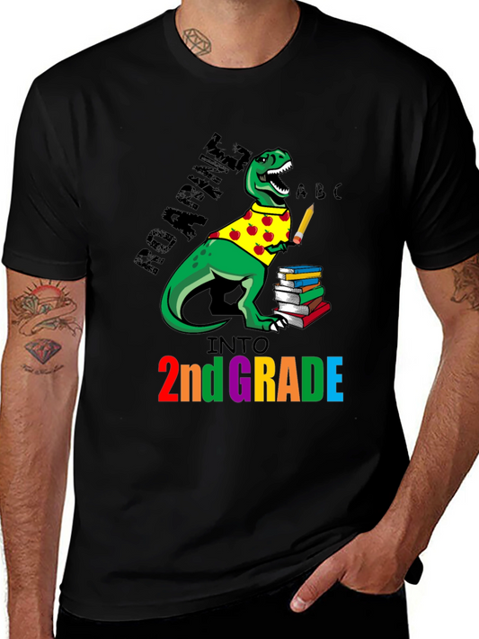 Roaring Into 2nd Grade Dinosaur T-Shirt