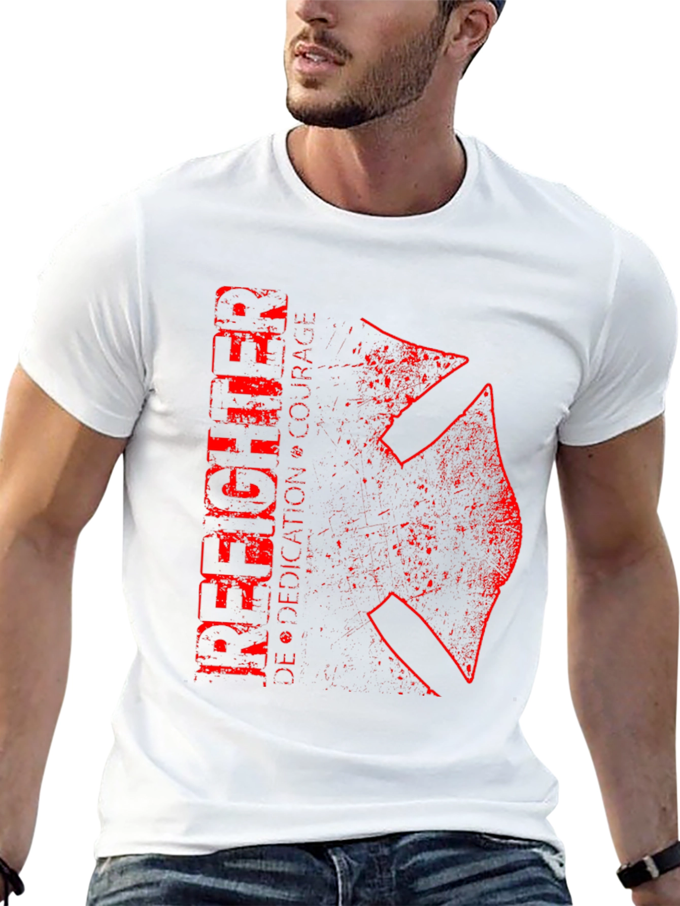 Firefighter Dedication Courage Graphic T-Shirt