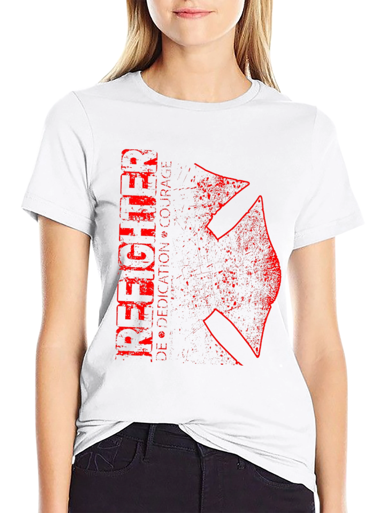 Firefighter Dedication Courage Graphic T-Shirt