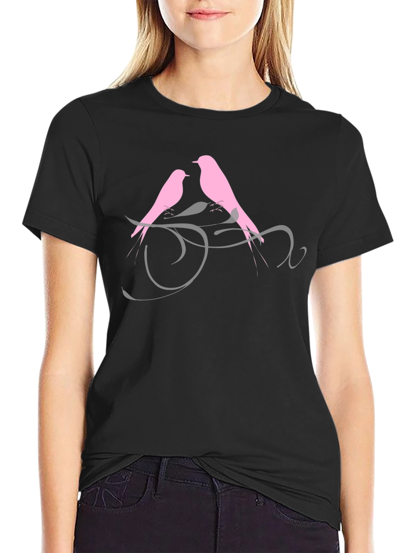 Love Birds Black T-Shirt