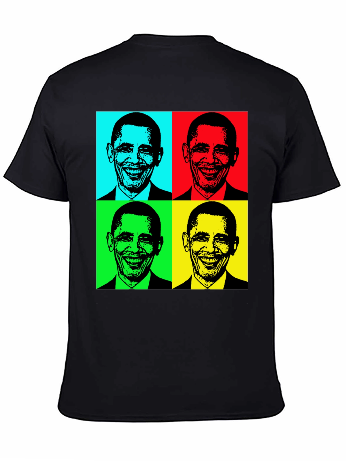 Obama Pop Art T-Shirt - Black Cotton Blend