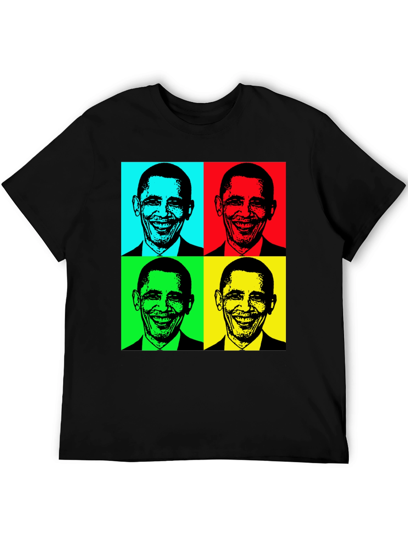 Obama Pop Art T-Shirt - Black Cotton Blend