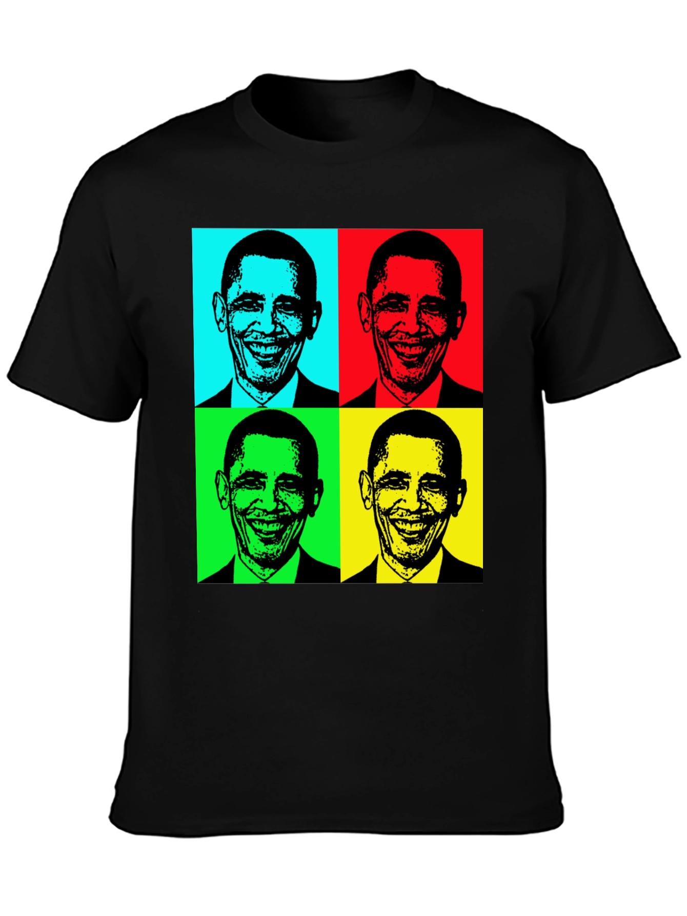 Obama Pop Art T-Shirt - Black Cotton Blend
