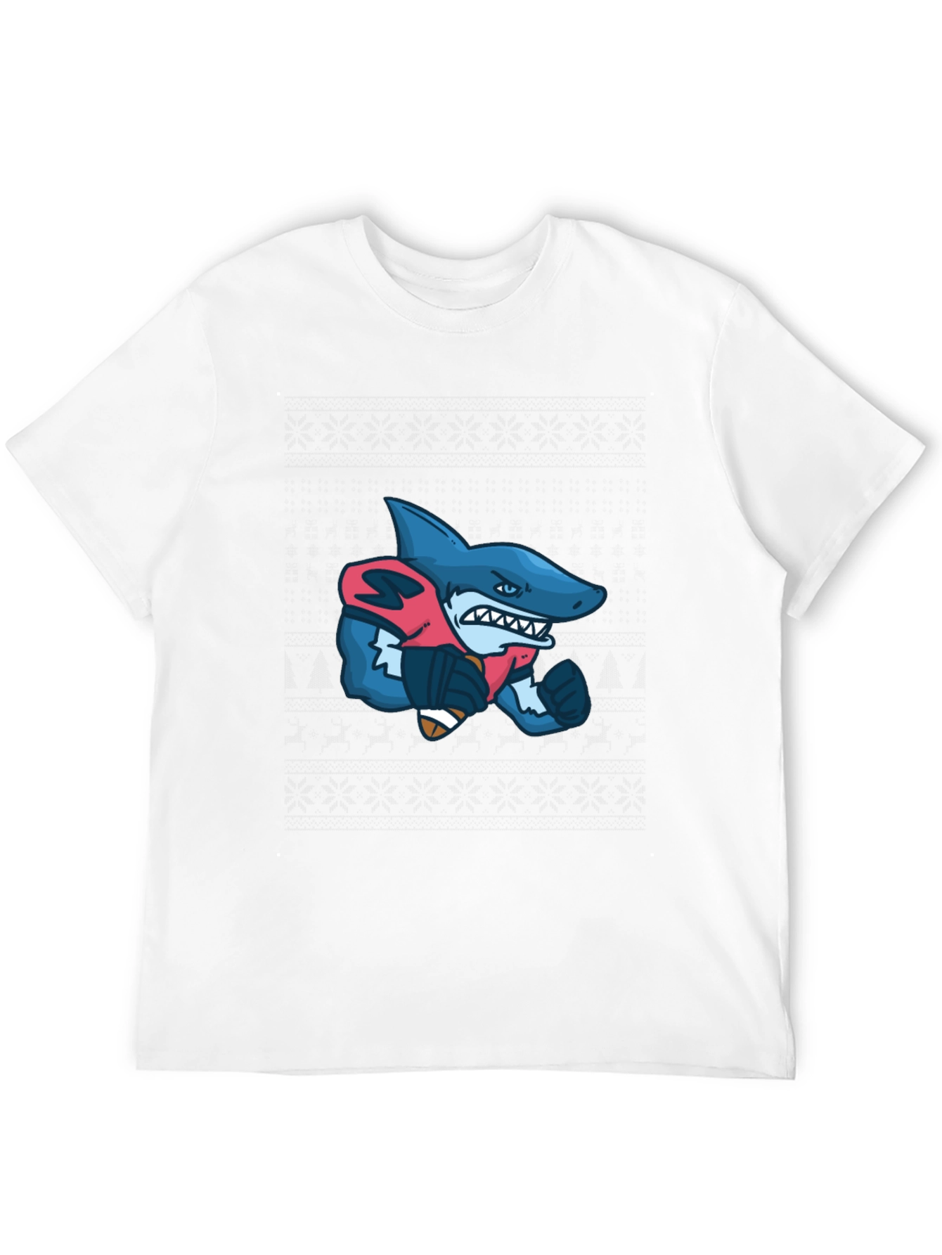 Shark Football Player Graphic Tee - Black