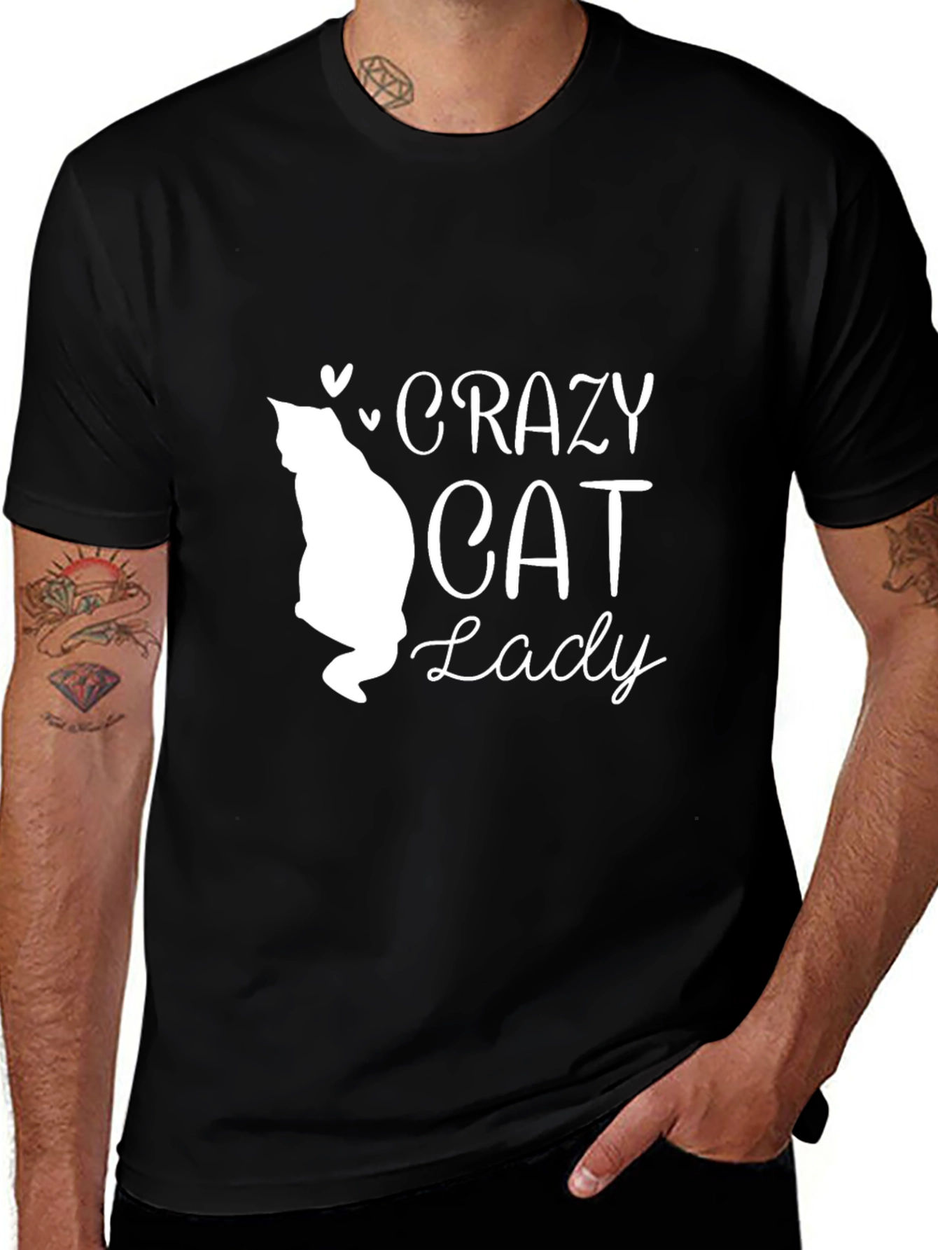 Crazy Cat Lady Graphic Tee - Black