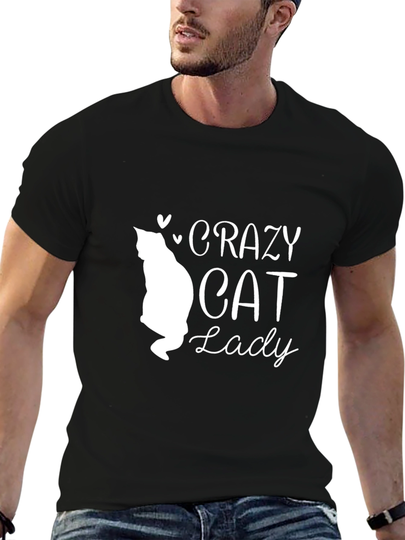Crazy Cat Lady Graphic Tee - Black