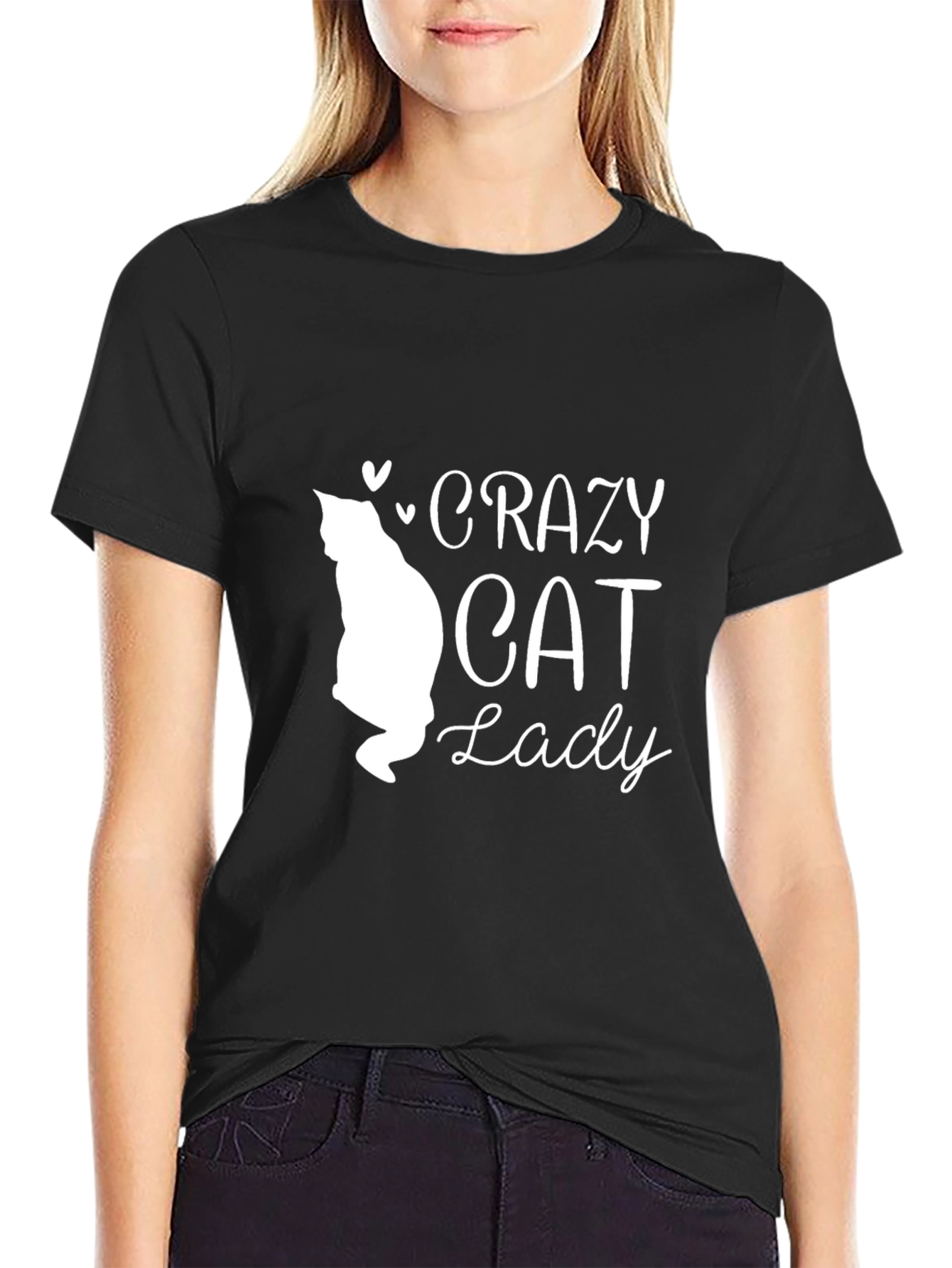 Crazy Cat Lady Graphic Tee - Black