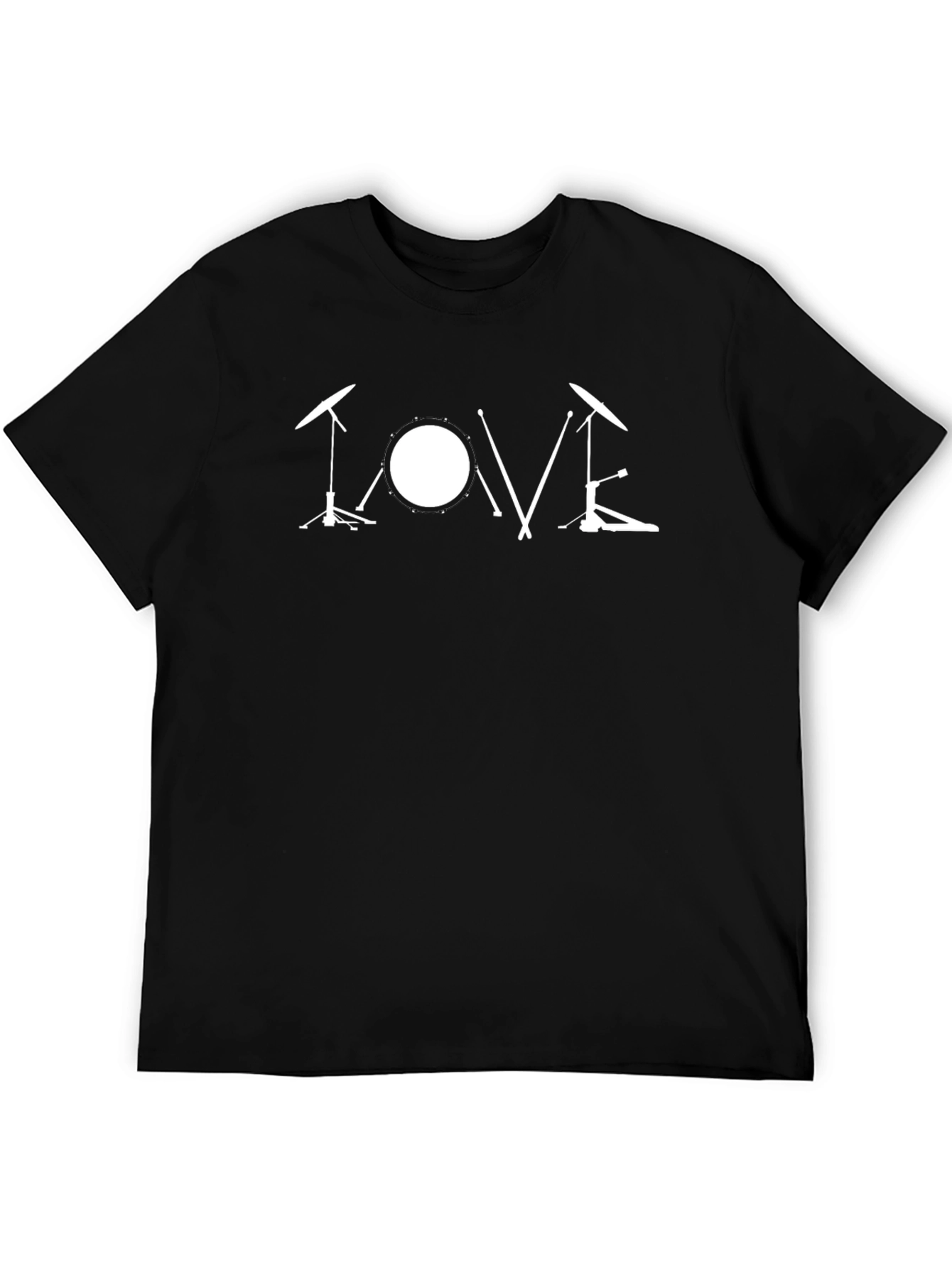 Drum Set Love T-Shirt - Black