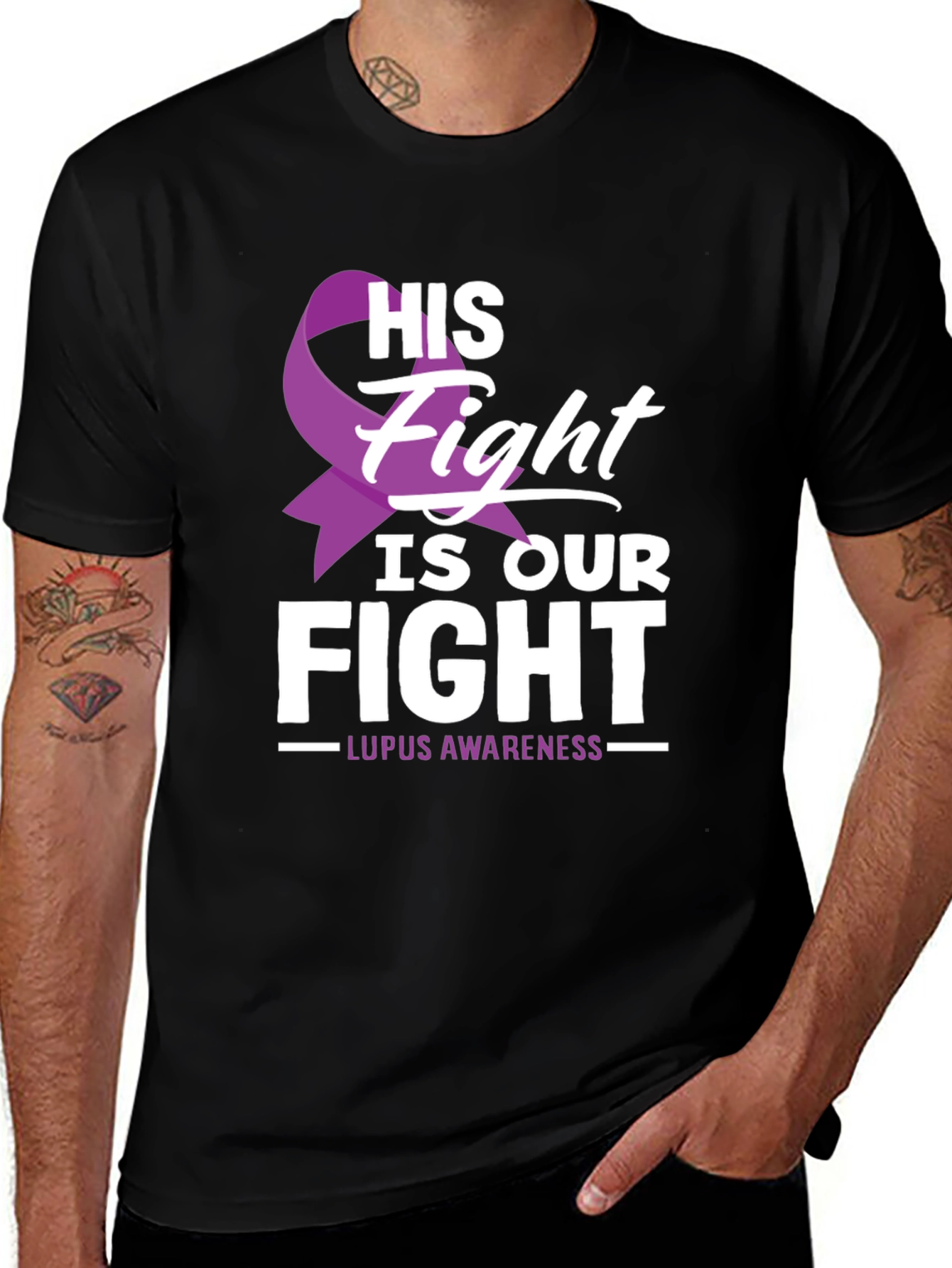 Lupus Awareness T-Shirt - His Fight Is Our Fight