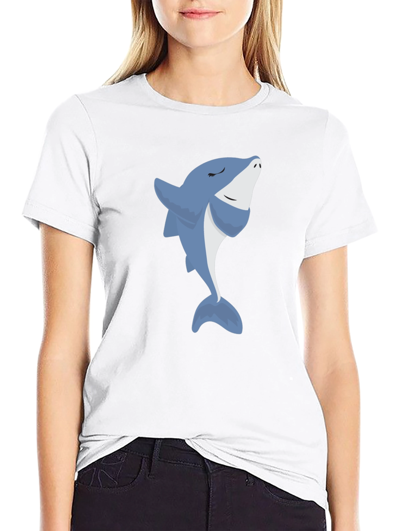 Smiling Shark Graphic Tee - Comfy Black T-Shirt