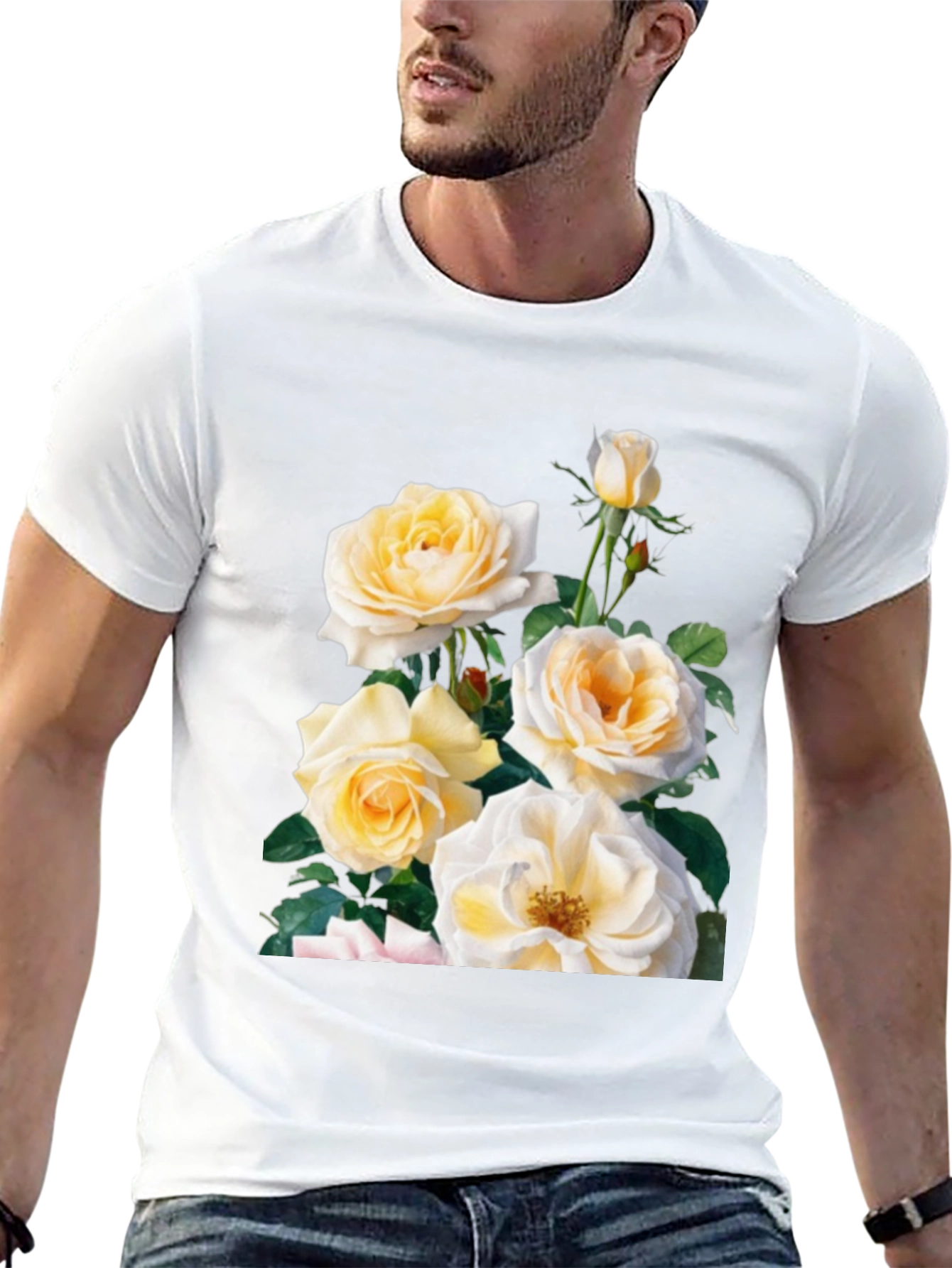 Floral Rose Graphic T-Shirt - Soft Cotton Blend