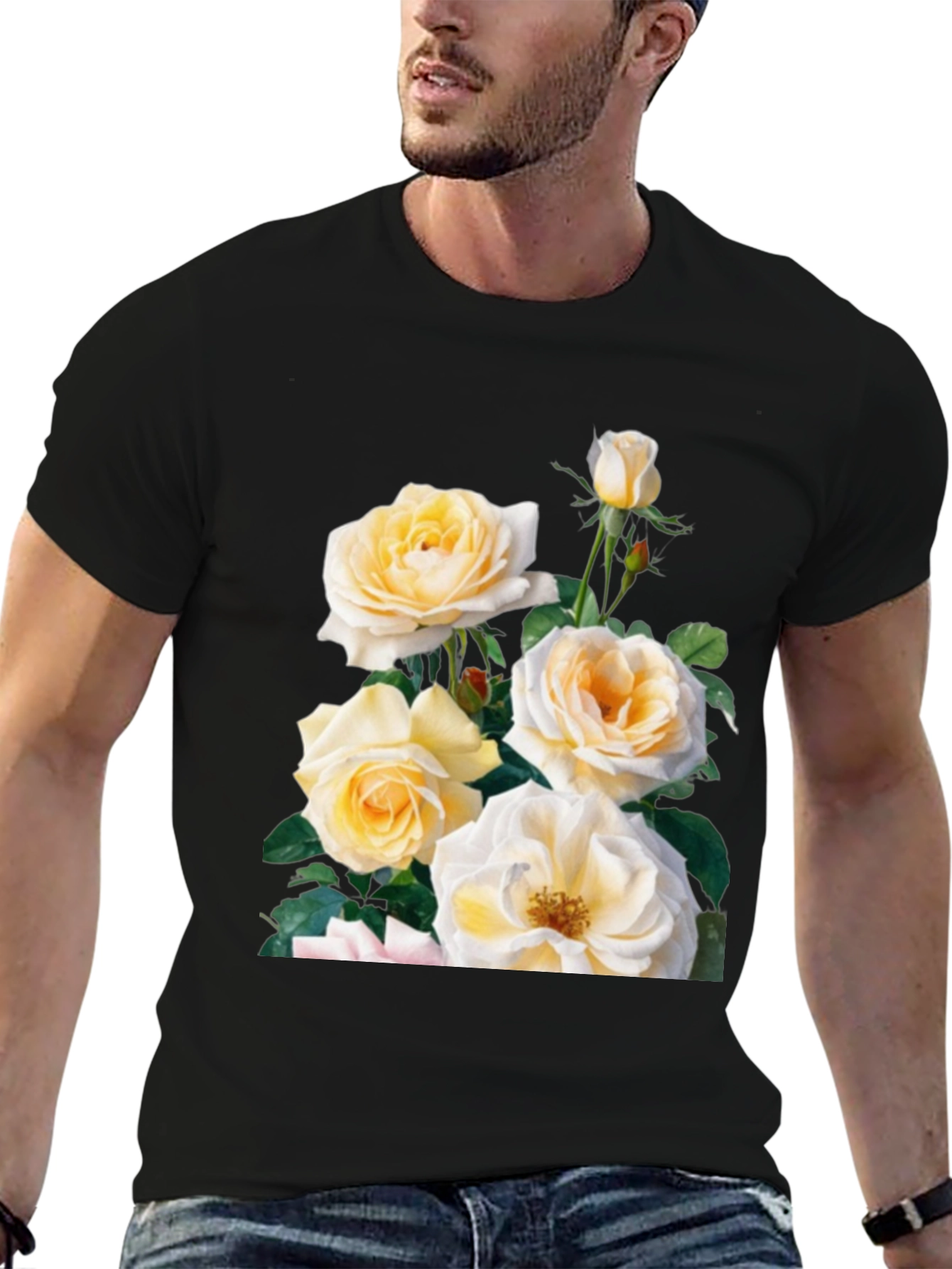 Floral Rose Graphic T-Shirt - Soft Cotton Blend