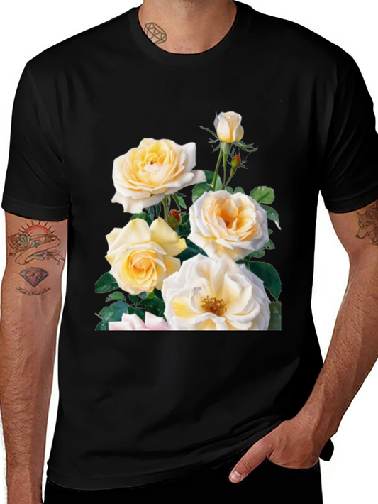 Floral Rose Graphic T-Shirt - Soft Cotton Blend