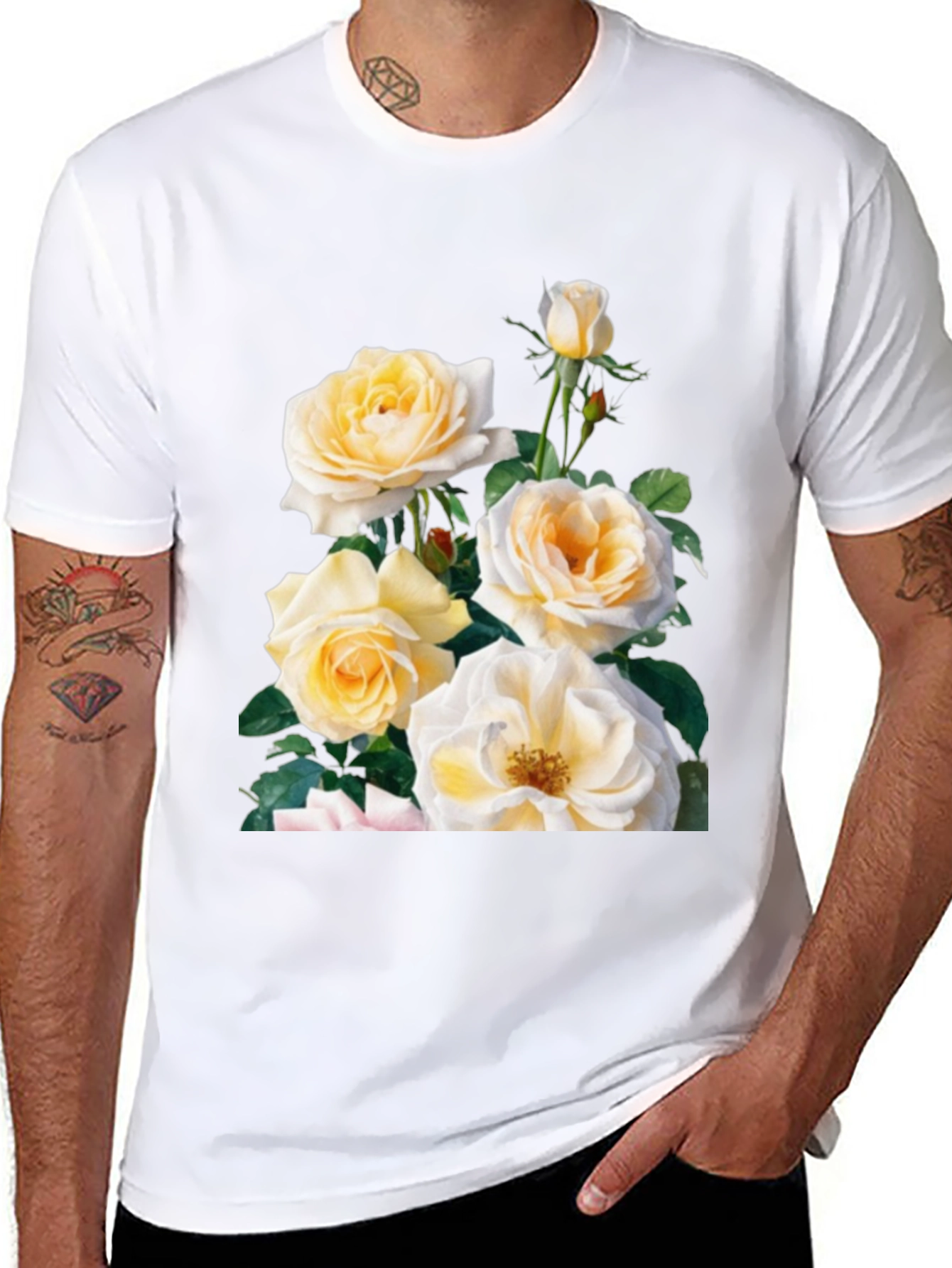 Floral Rose Graphic T-Shirt - Soft Cotton Blend