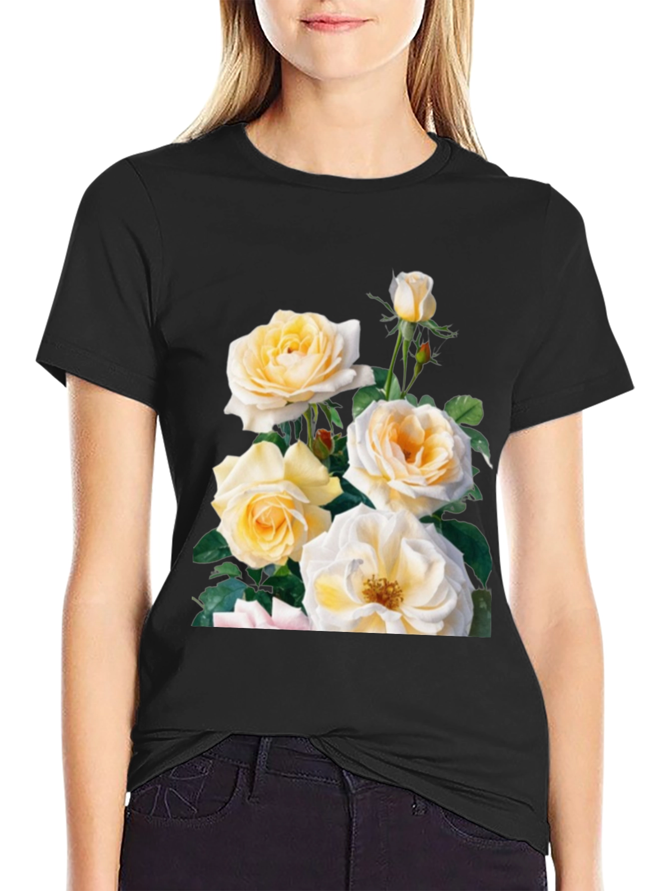 Floral Rose Graphic T-Shirt - Soft Cotton Blend
