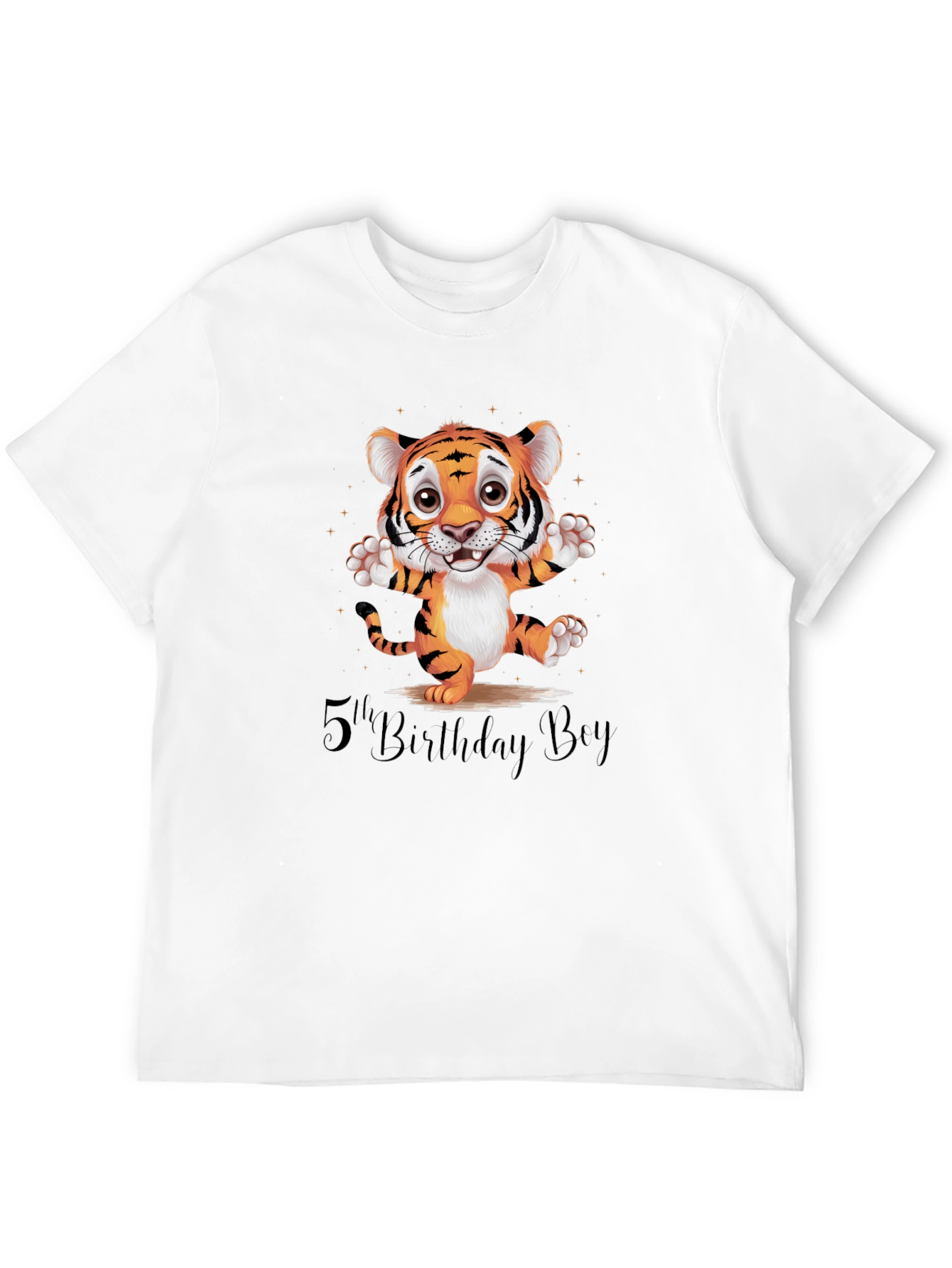 5th Birthday Boy Tiger Graphic Tee