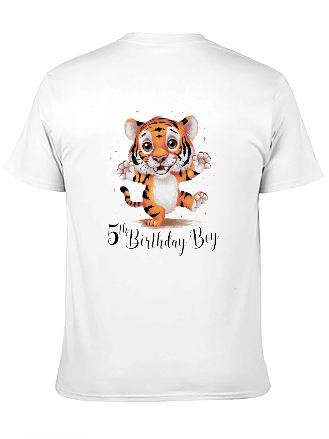 5th Birthday Boy Tiger Graphic Tee