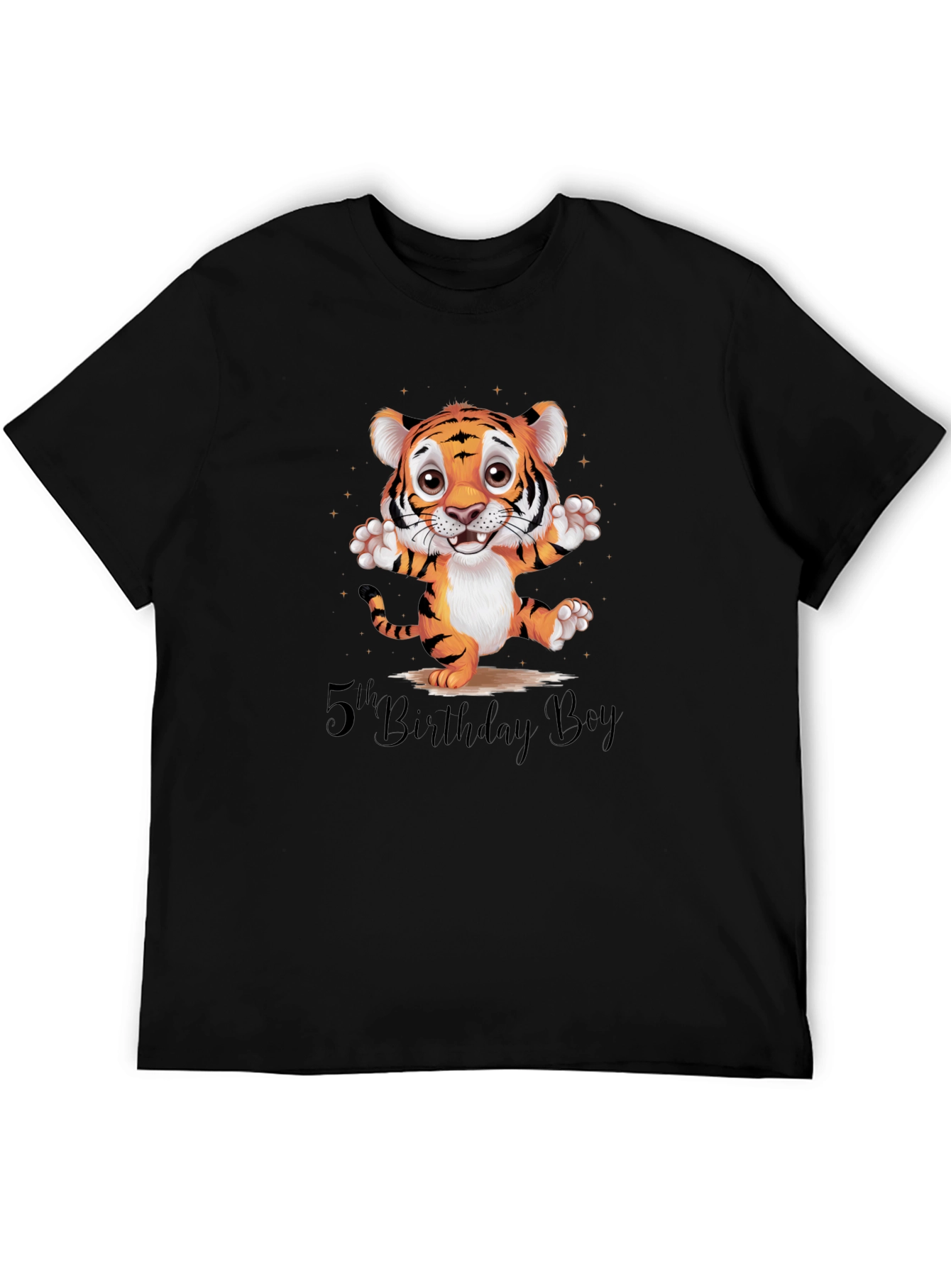 5th Birthday Boy Tiger Graphic Tee