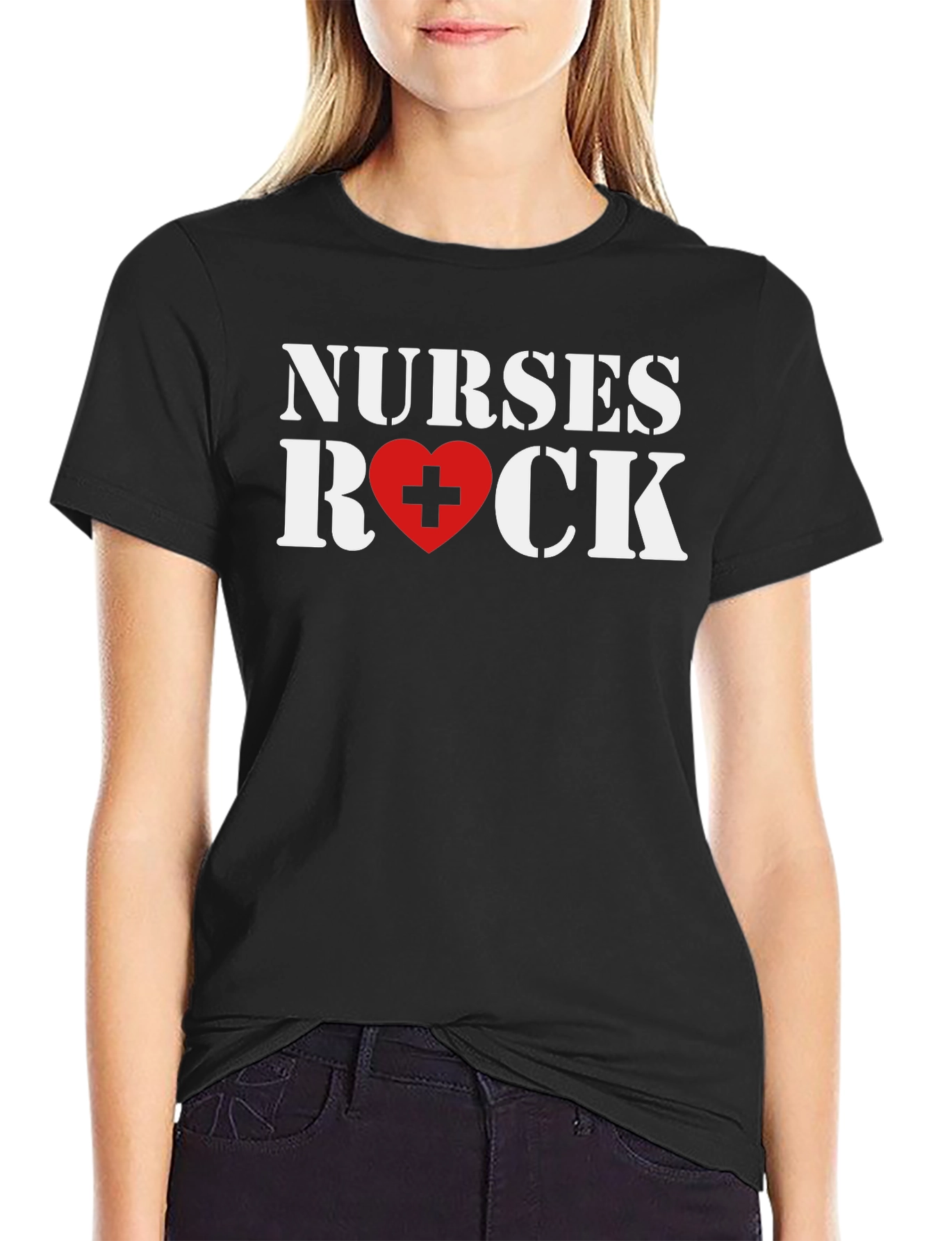 Nurses Rock T-Shirt - Heart Graphic Tee