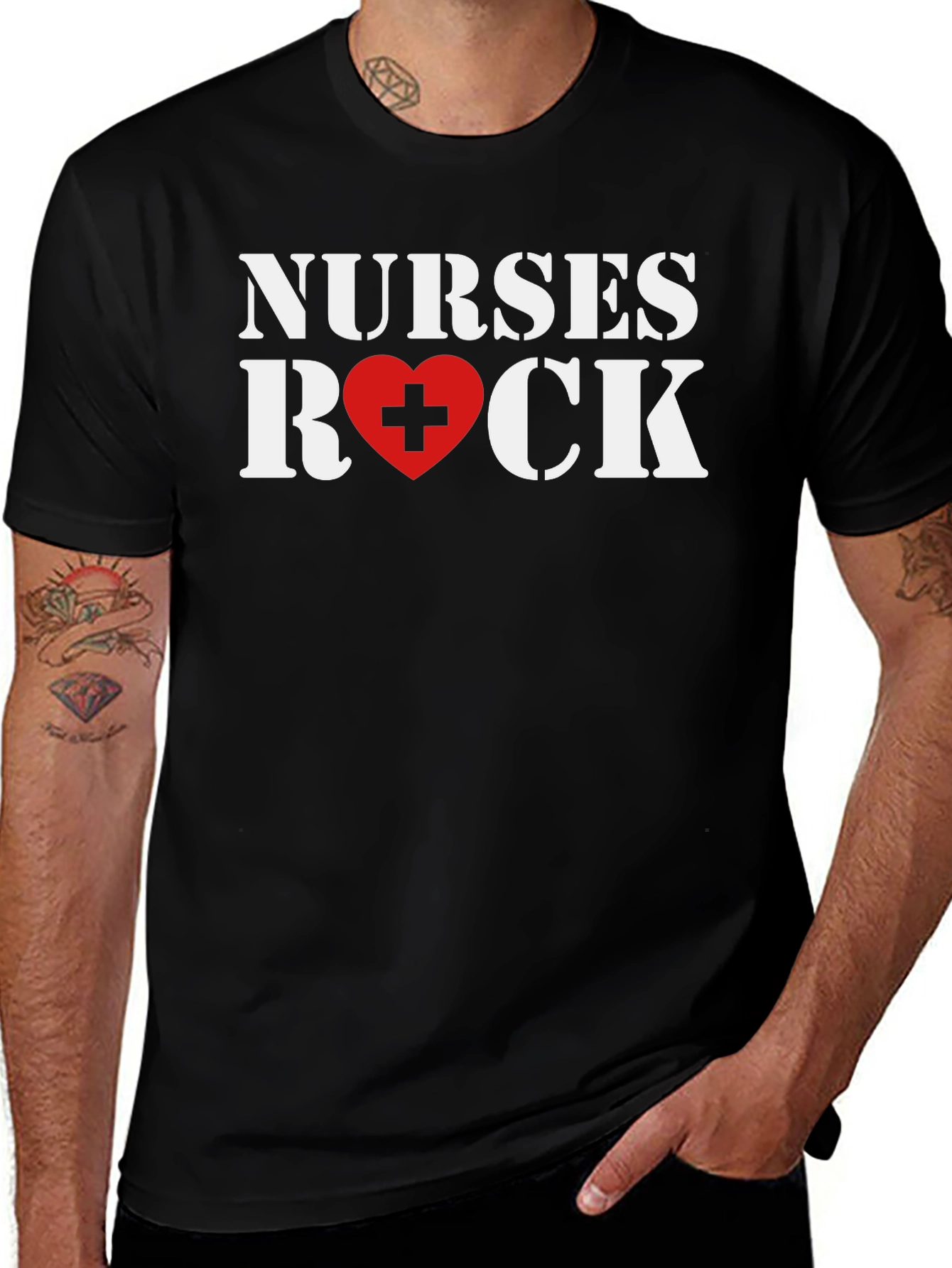 Nurses Rock T-Shirt - Heart Graphic Tee