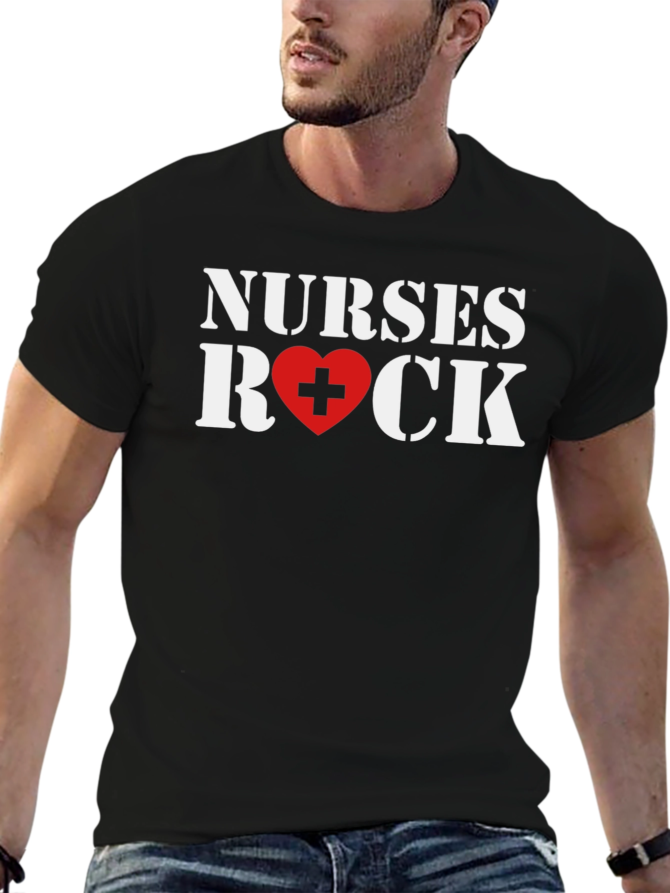 Nurses Rock T-Shirt - Heart Graphic Tee
