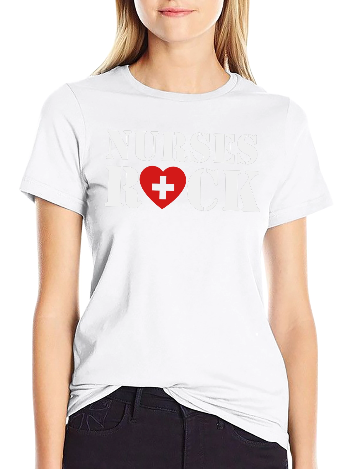 Nurses Rock T-Shirt - Heart Graphic Tee
