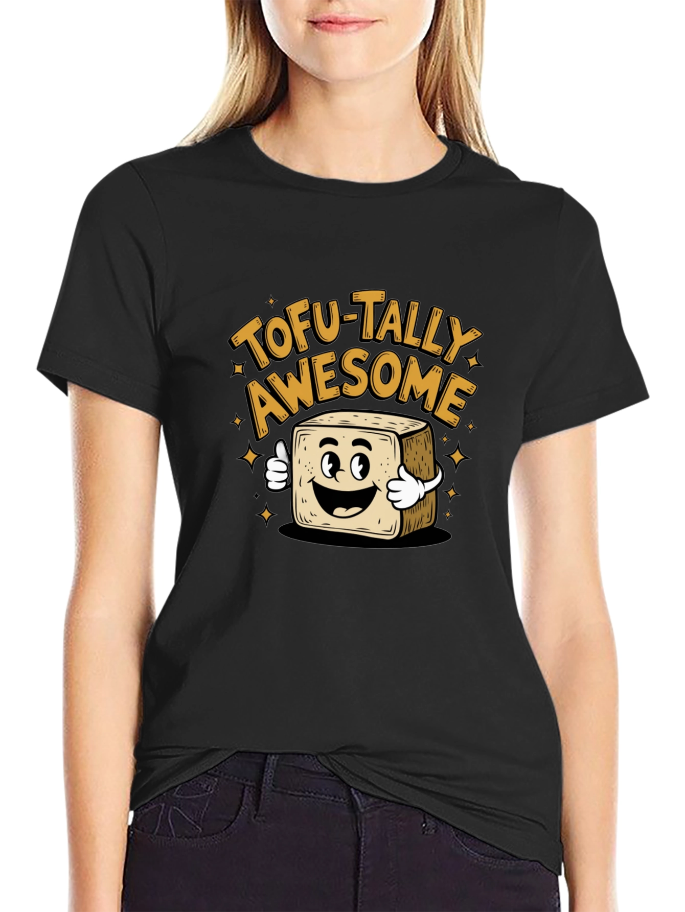 Tofu-Tally Awesome Black Graphic Tee