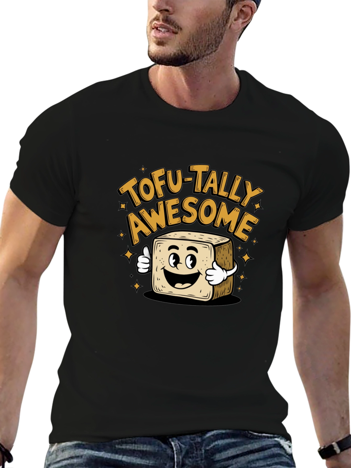 Tofu-Tally Awesome Black Graphic Tee