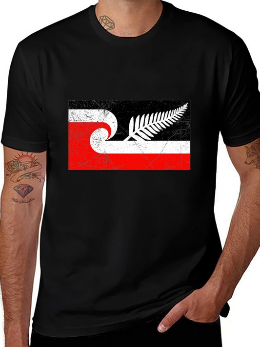 Maori New Zealand Flag T-Shirt - Black