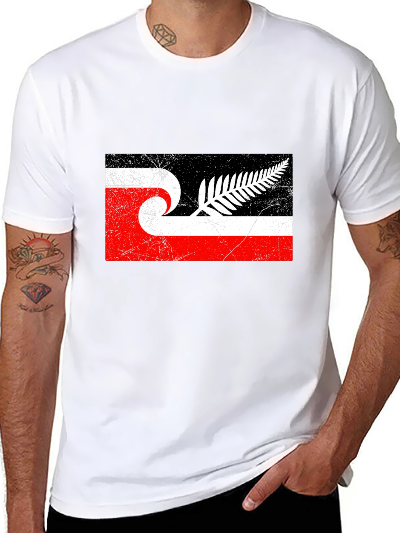 Maori New Zealand Flag T-Shirt - Black