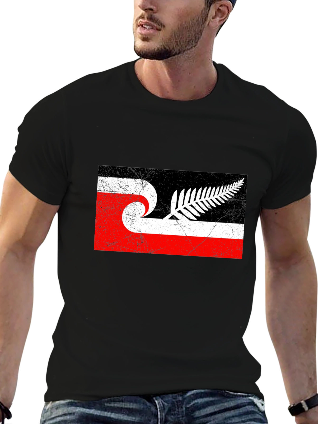 Maori New Zealand Flag T-Shirt - Black