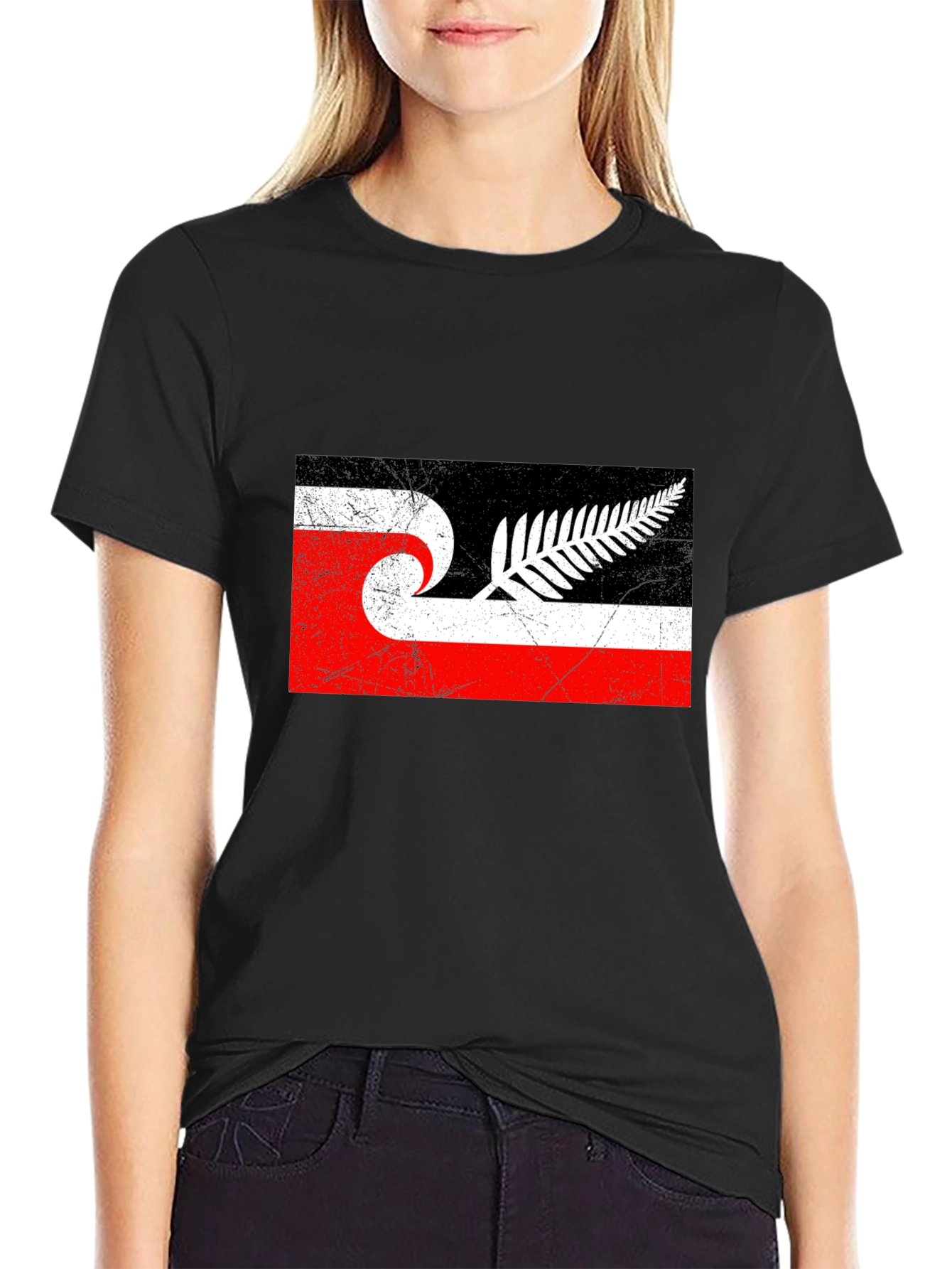 Maori New Zealand Flag T-Shirt - Black